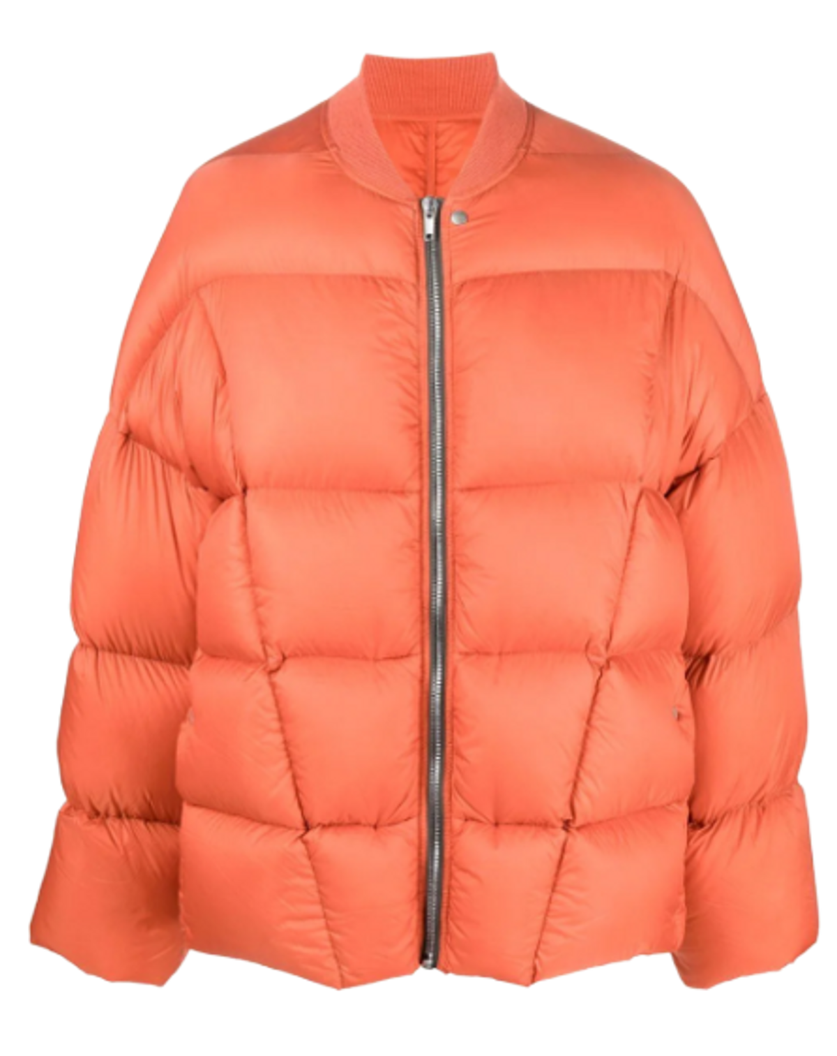 Rick Owens Oversize Lightweight Nylon Down Orange Jacket