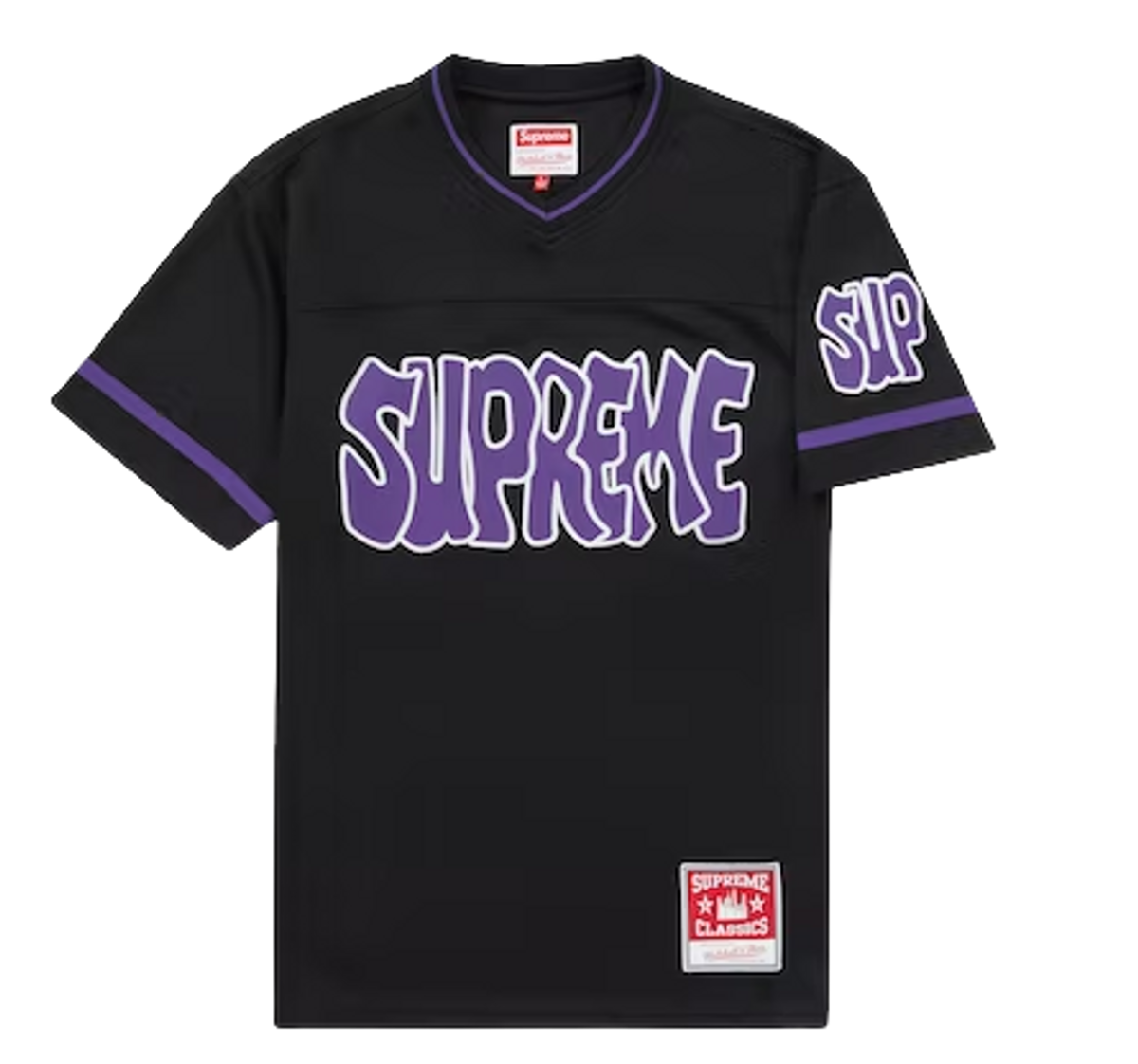 Supreme × Mitchell & Ness Black Purple Logo Jersey