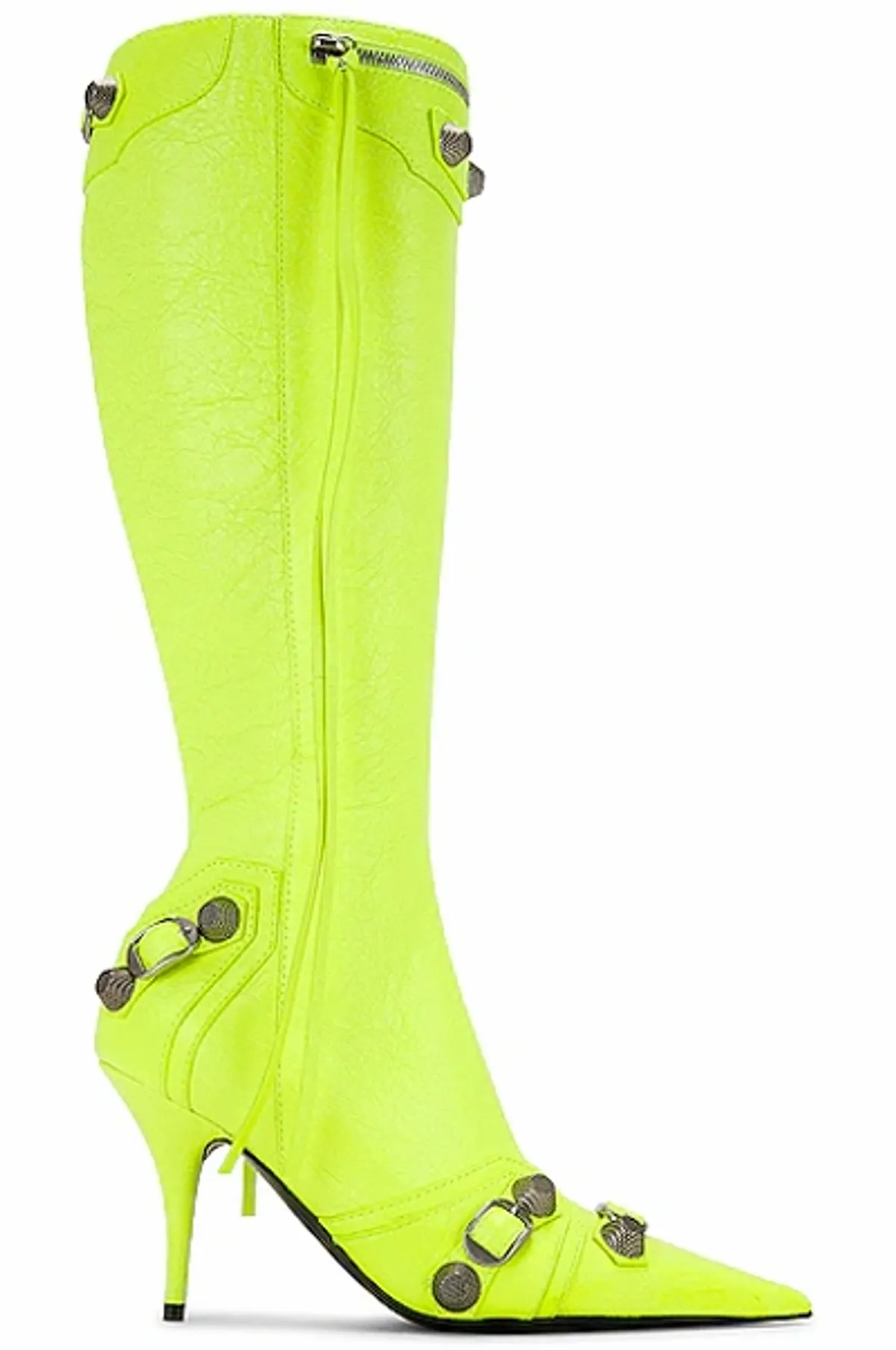 CAGOLE HIGH SLINGBACK IN YELLOW GLOSSY CALFSKIN