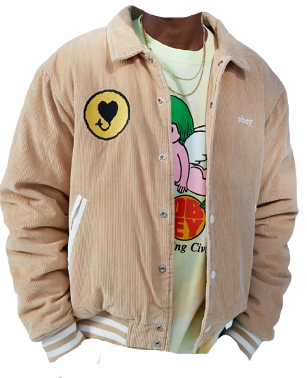 Obey Unwound Corduroy Varsity Jacket