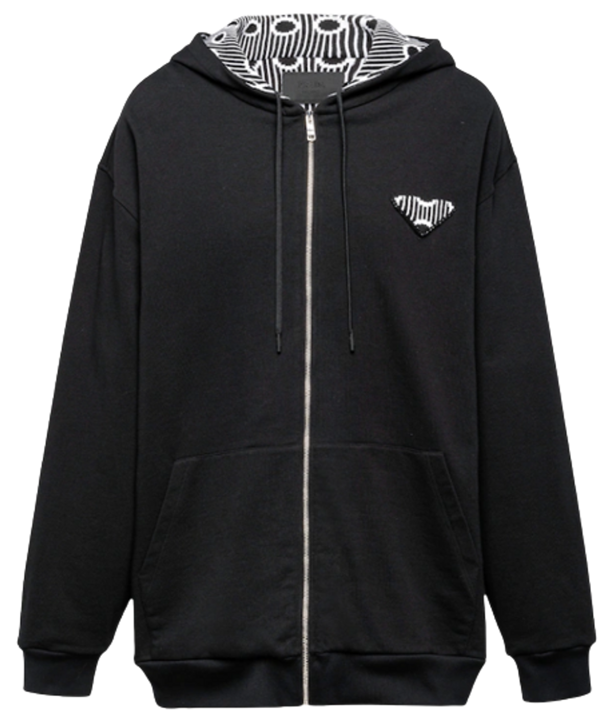 Prada Hooded Cotton Black Sweatshirt