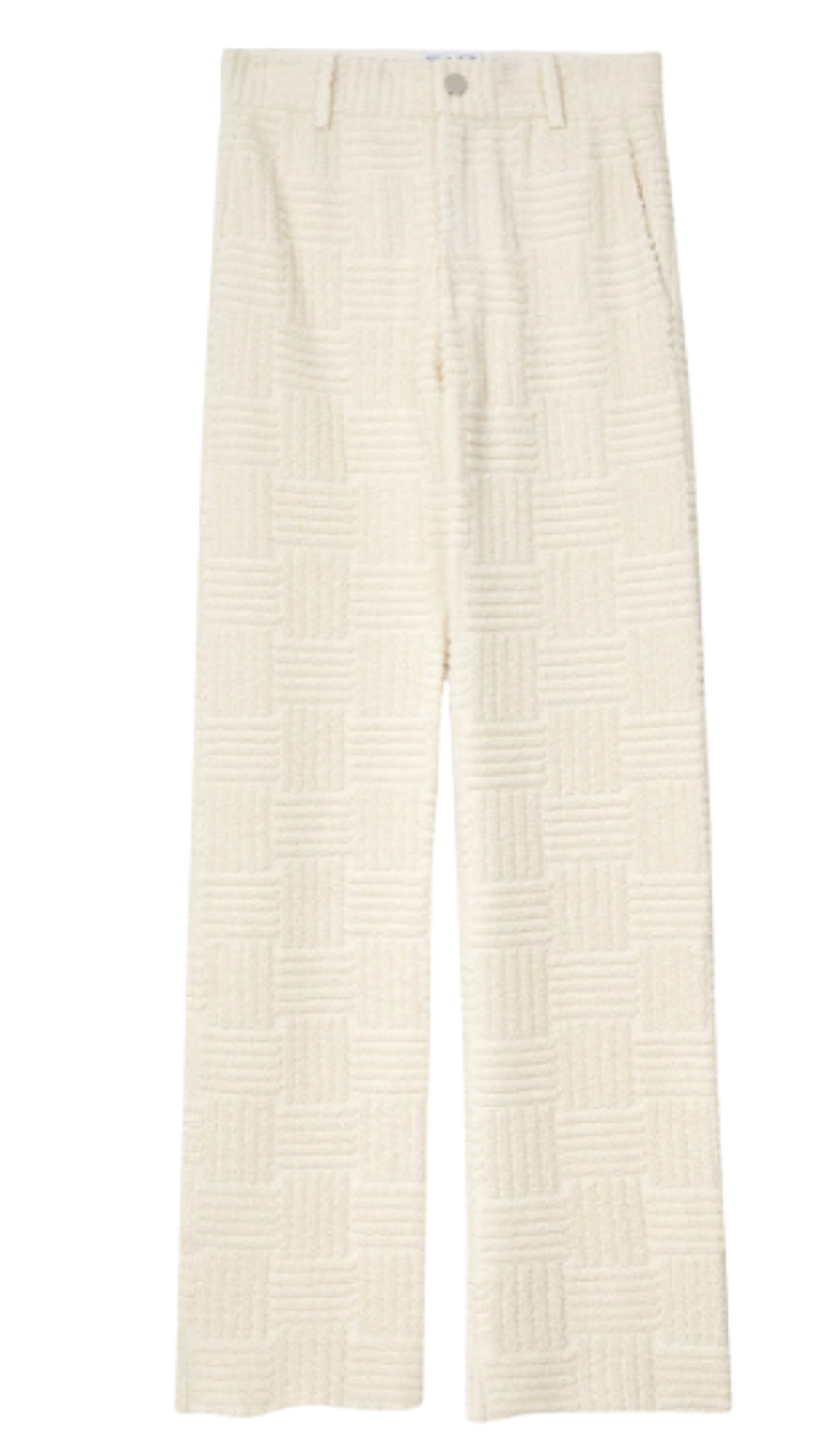Bottega Veneta Off White Intreccio Trousers