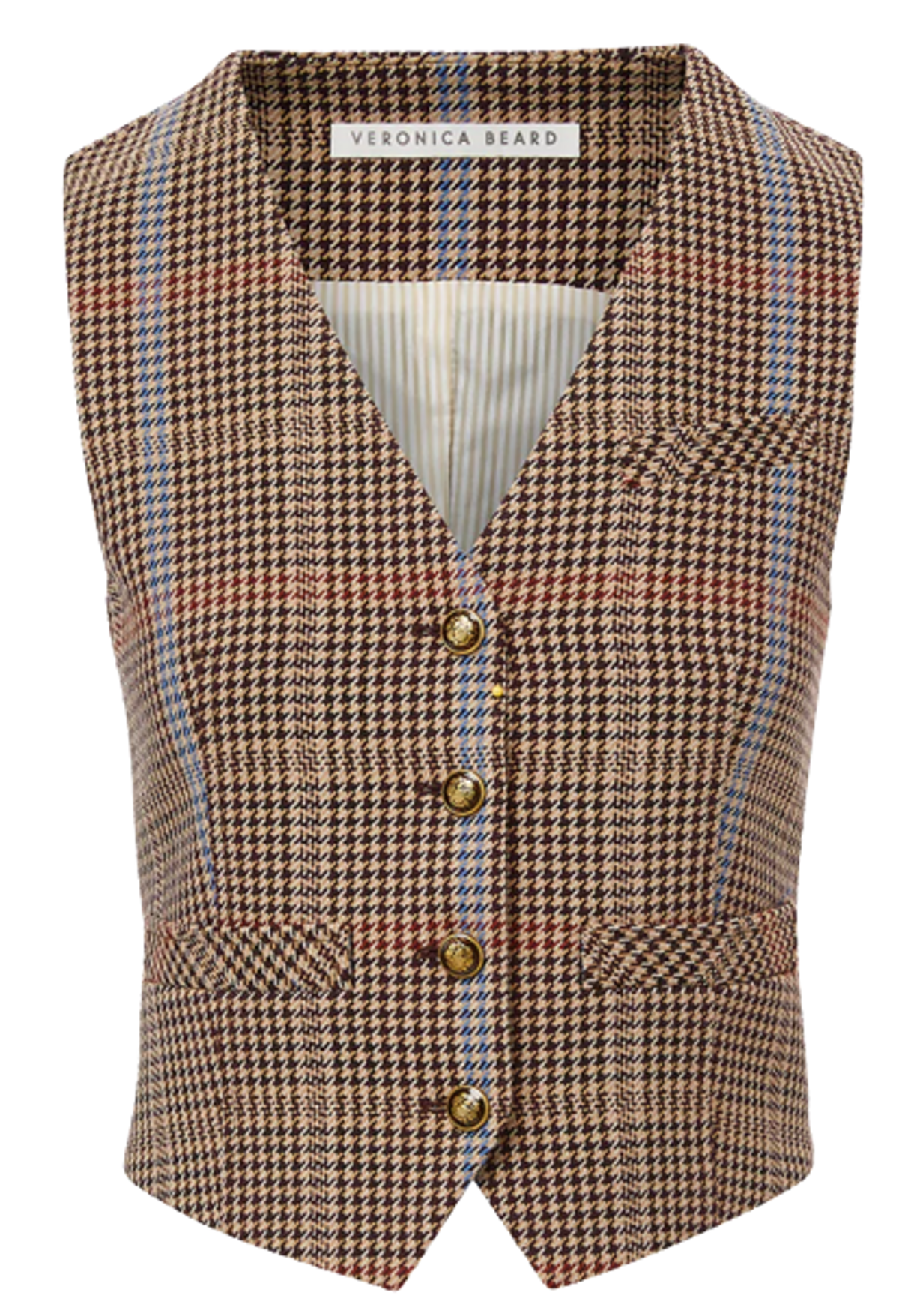 Veronica Beard Bennett Houndstooth Tweed Vest
