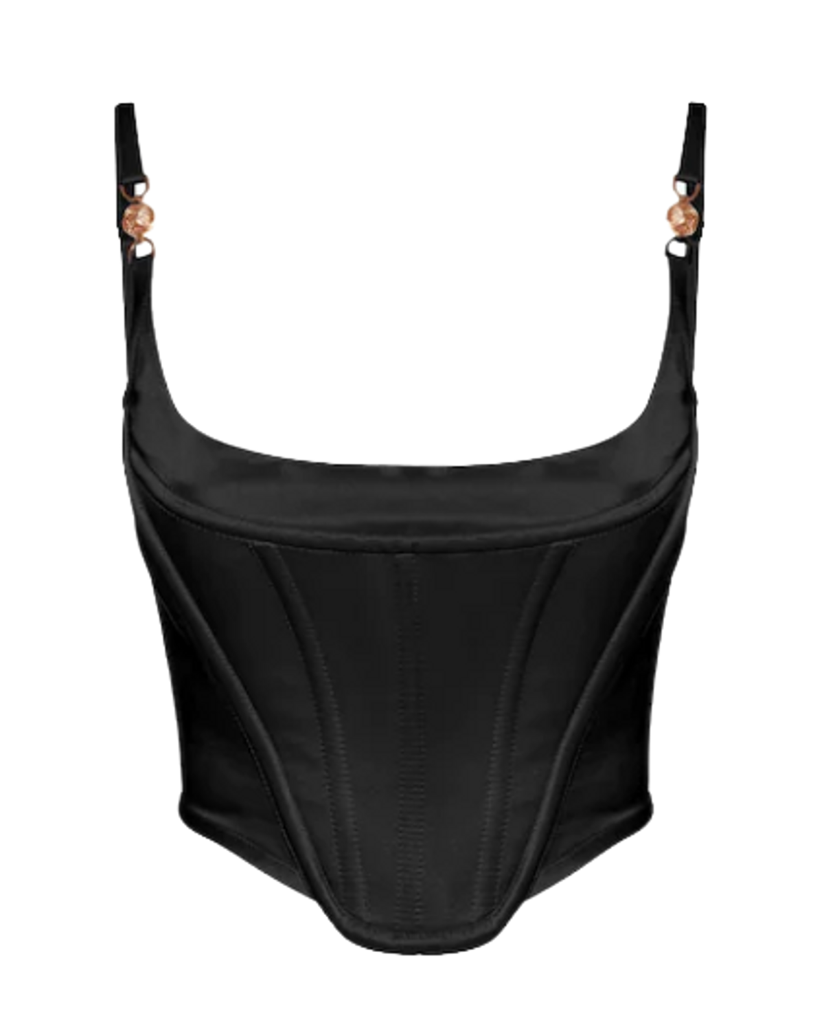 Versace Envers Satin Corset Black Top