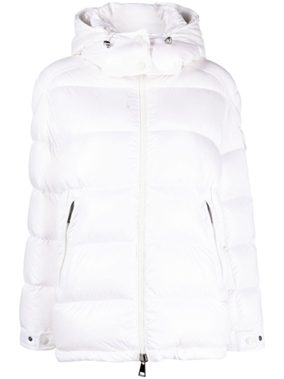 Moncler Maire Quilted Hooded Jacket In White