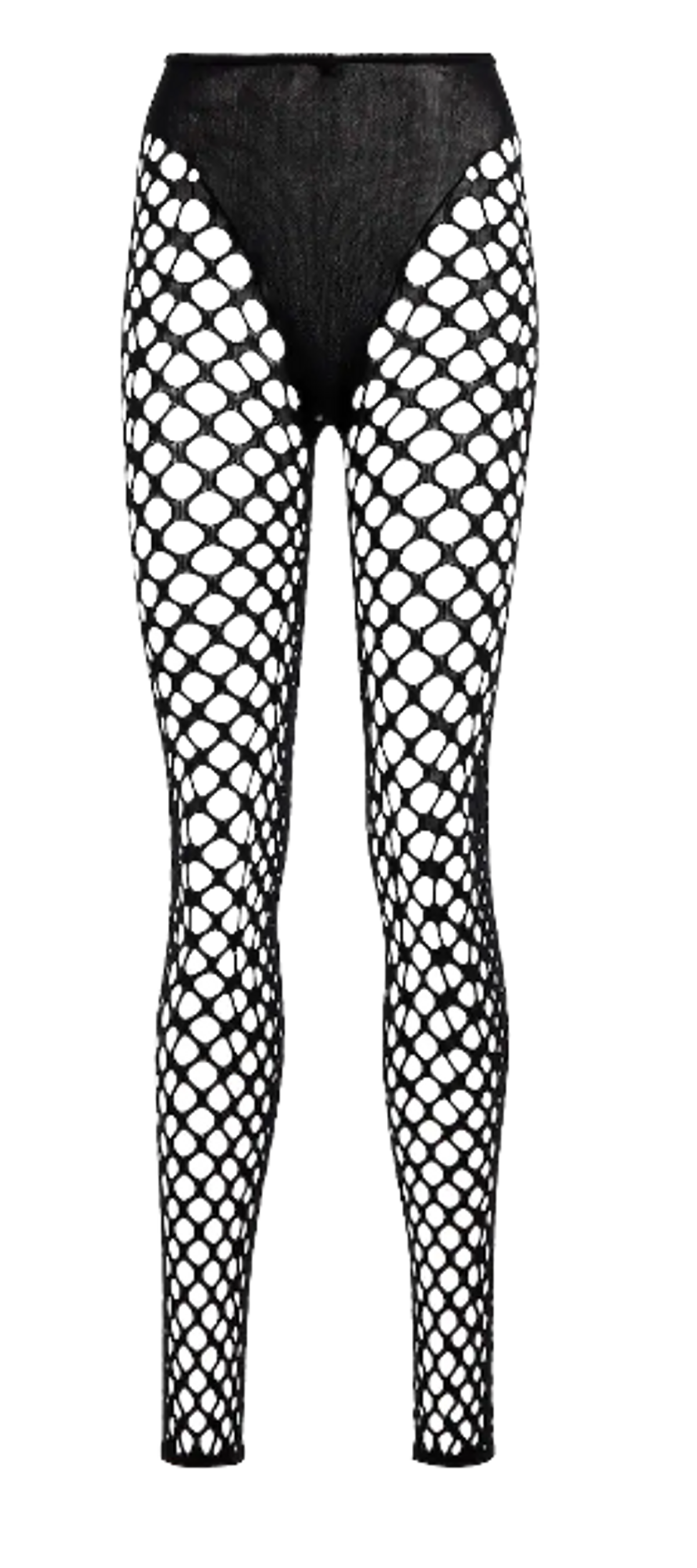 Jean Paul Gaultier Cutout Mesh Black Leggings