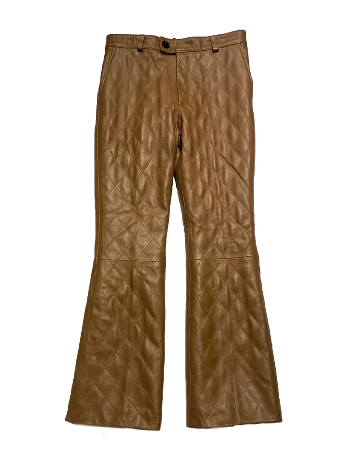 Ernest W. Baker Quilted Leather Flare Trousers
