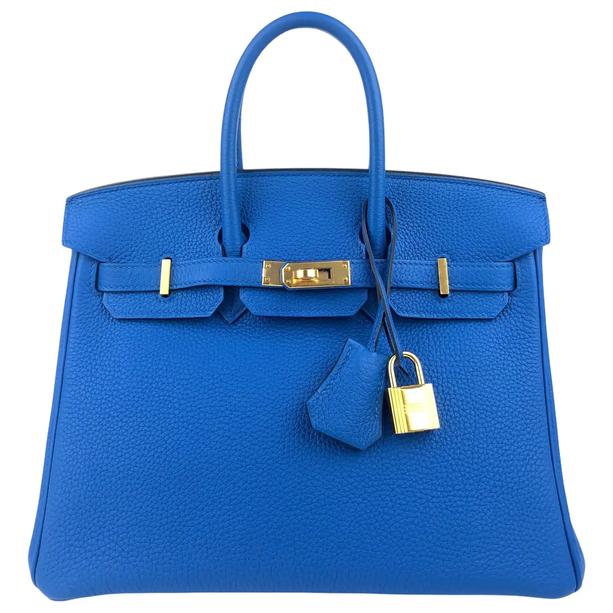 Hermes Birkin 25 Blue Zellige Togo Leather Handbag Bag