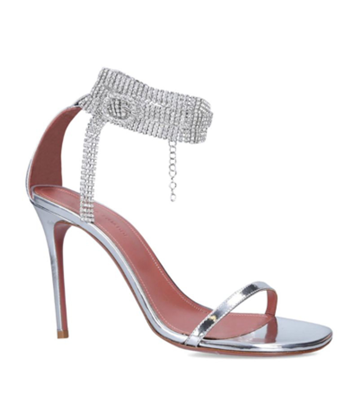 Amina Muaddi Silver Giorgia Crystal Sandals