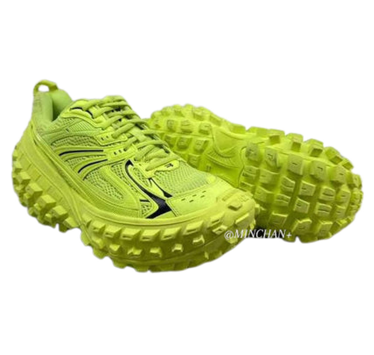 Balenciaga Fluorescent Yellow 22AW Logo Sneakers