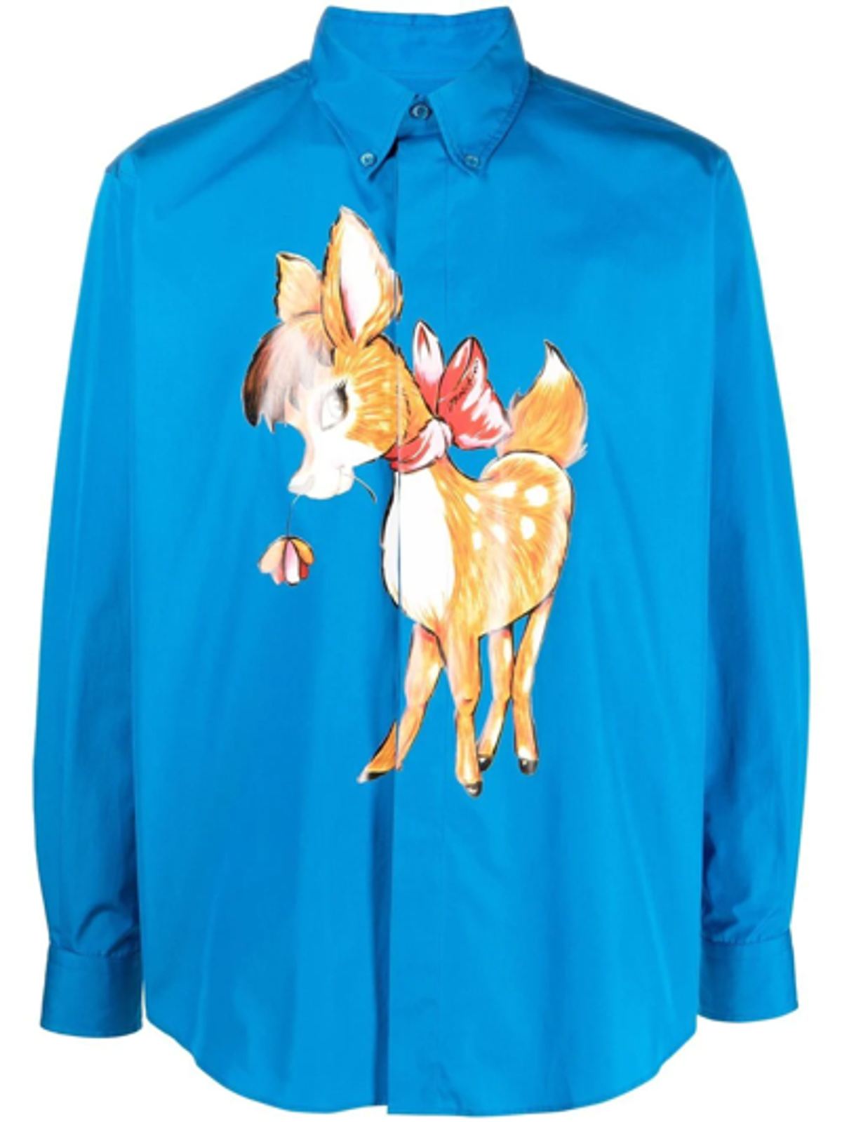 Moschino Blue Bambi Print Button-Down Shirt