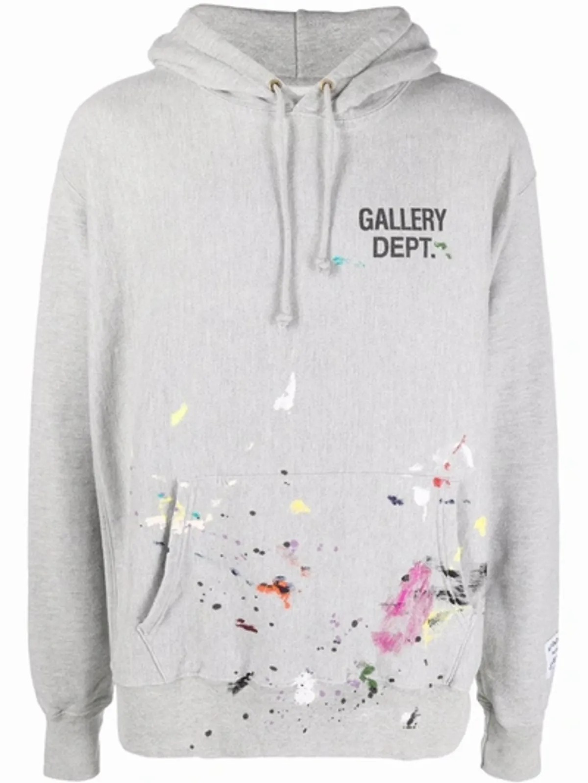 Gallery Dept. Paint Splatter-Print Rib-Trimmed Grey Hoodie