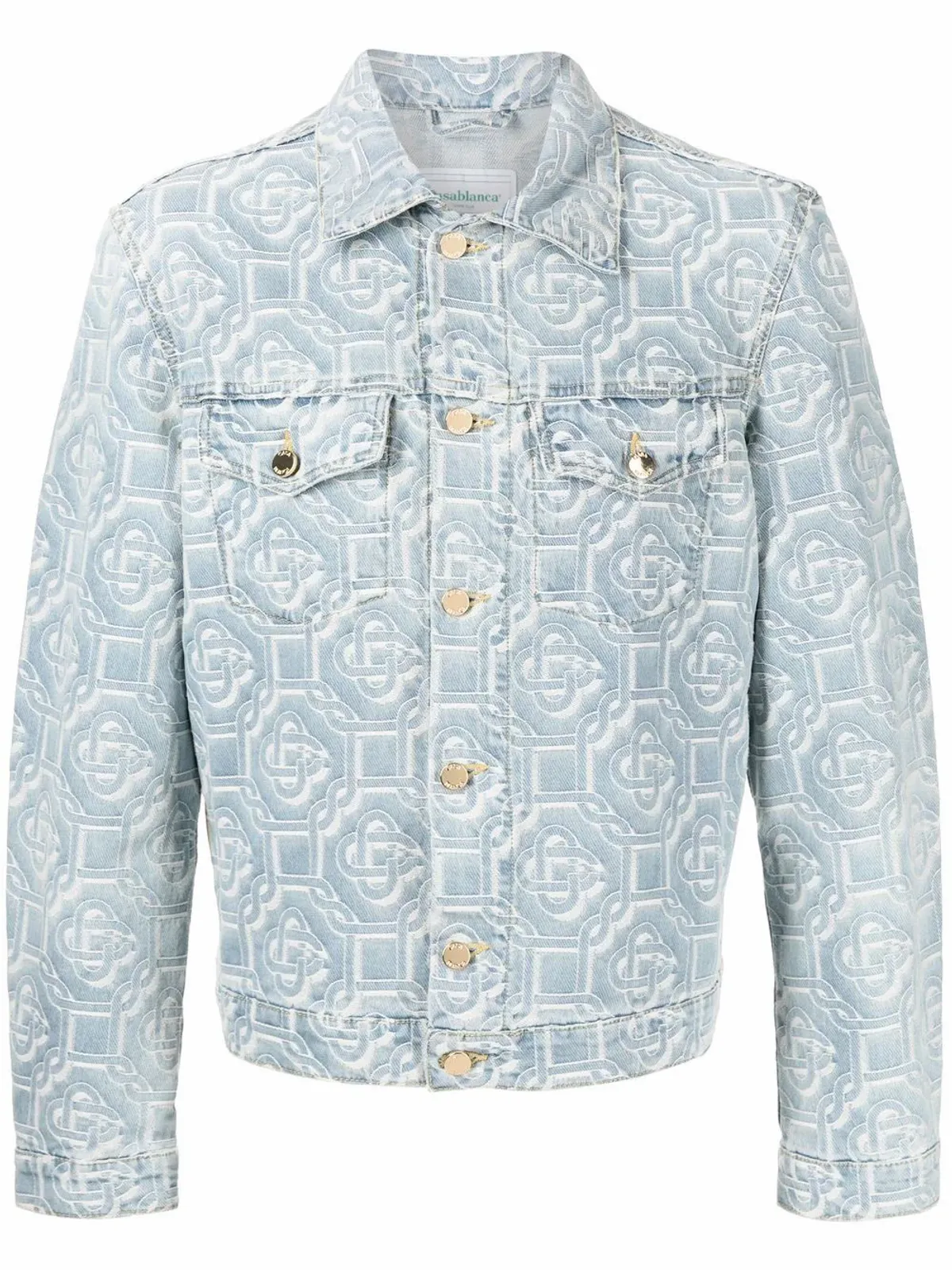 Casablanca Bleached Classic Monogram Blue Denim Jacket