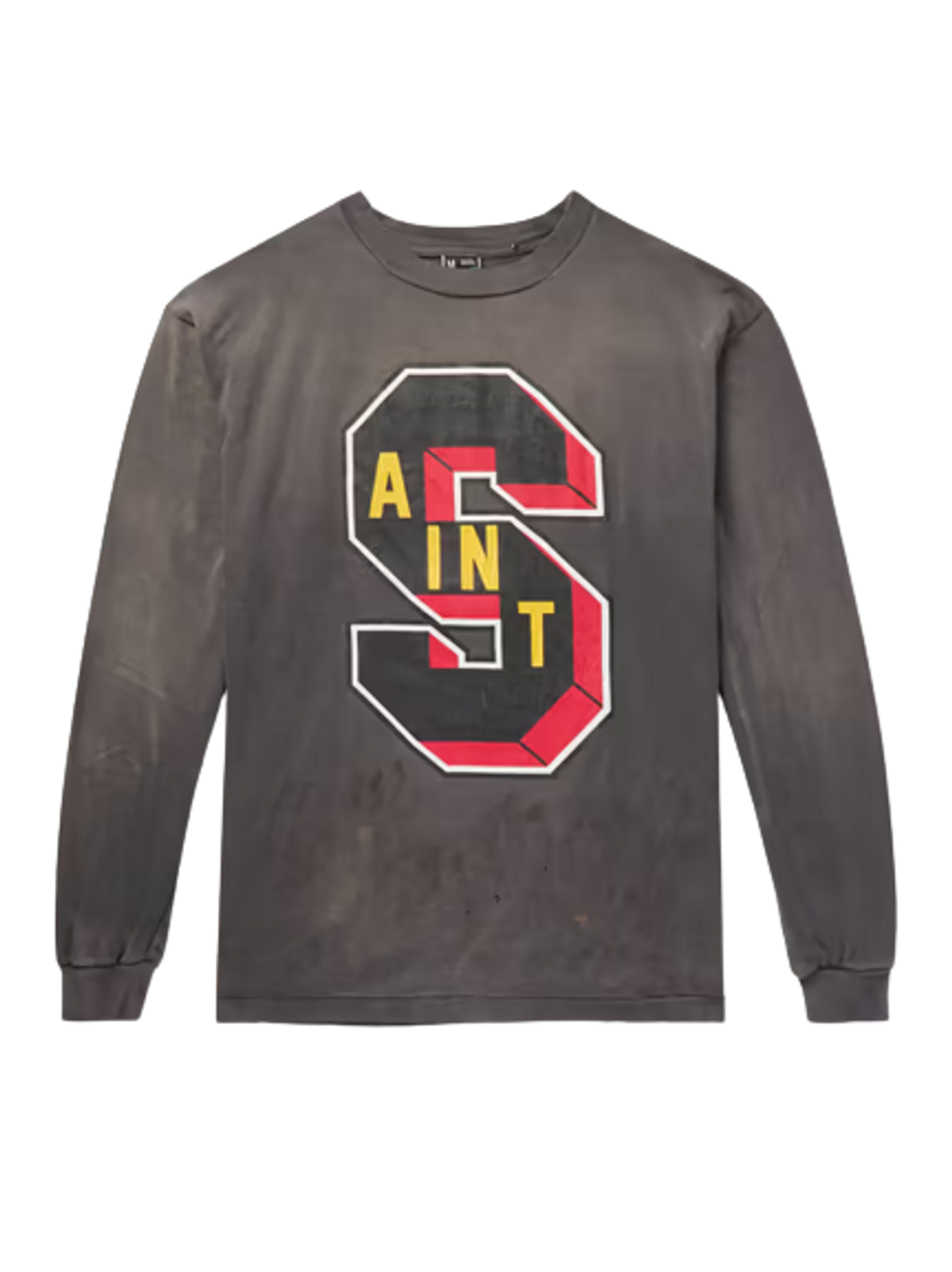 Denim Tears × Saint Michael Black Distressed Printed Long-Sleeve T 