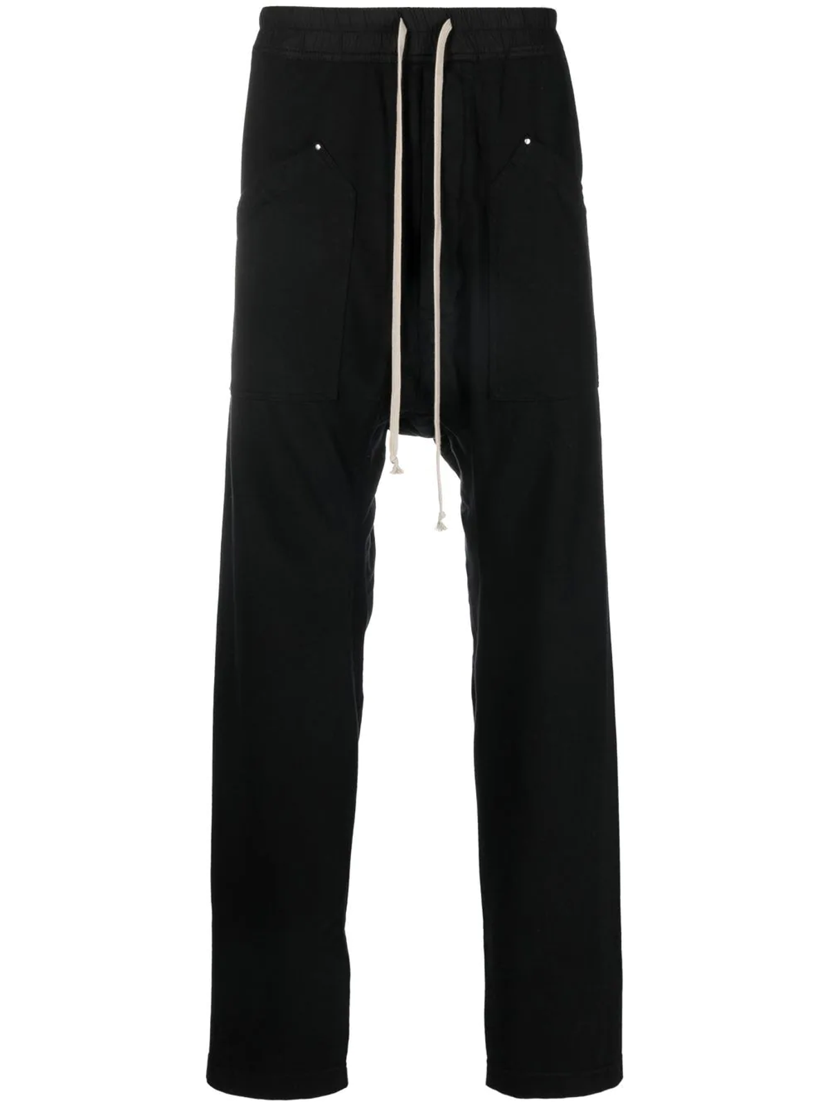 Rick Owens Black Drawstring Waist Trousers