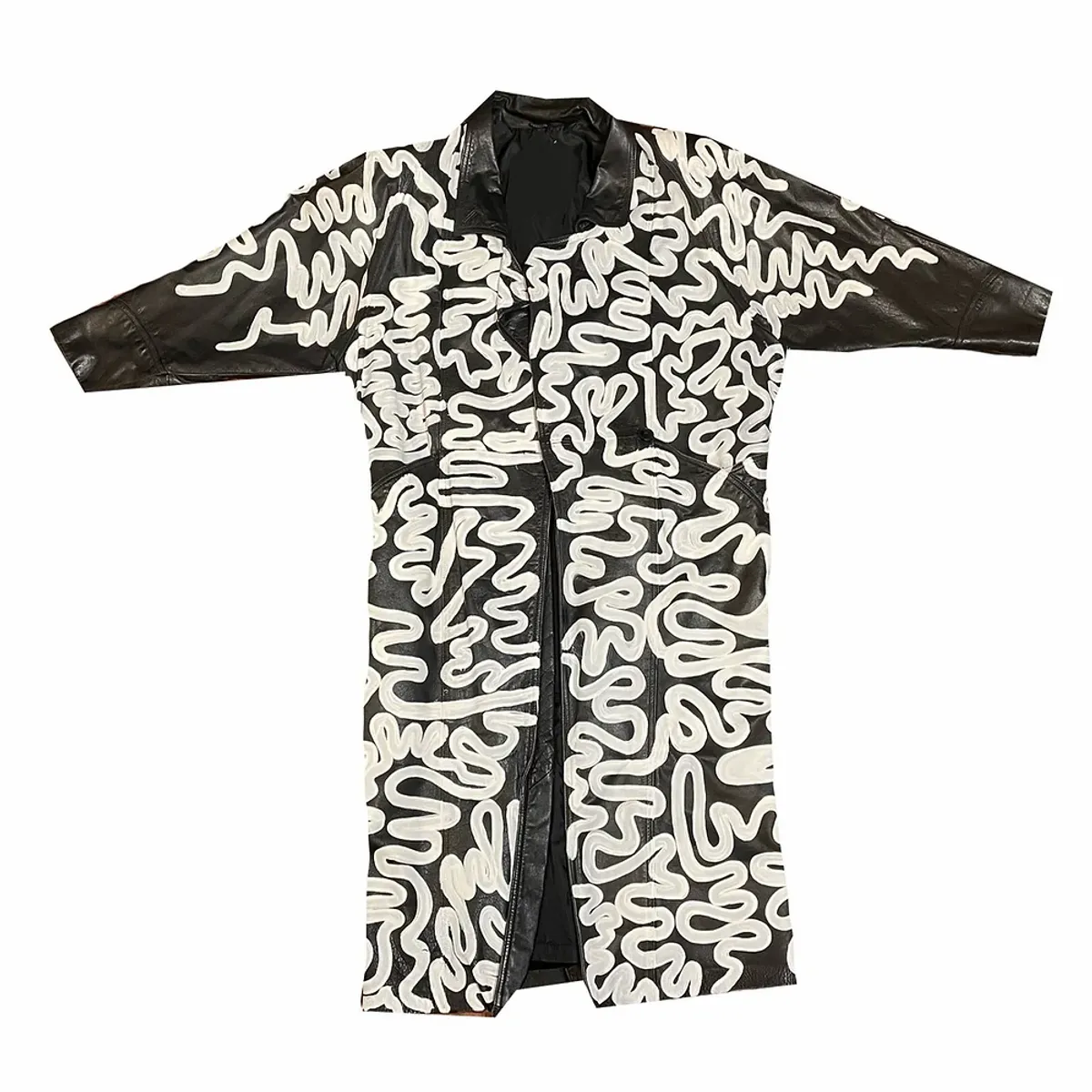 Random Affects Black Mapping Coat
