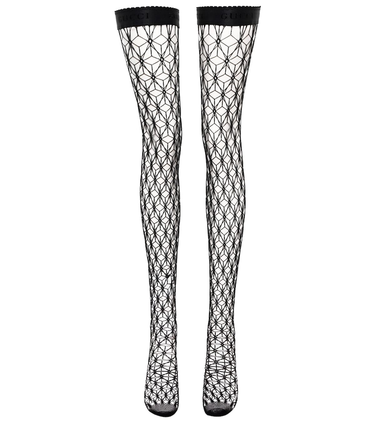 Gucci Fishnet Over-the-knee Socks In Black