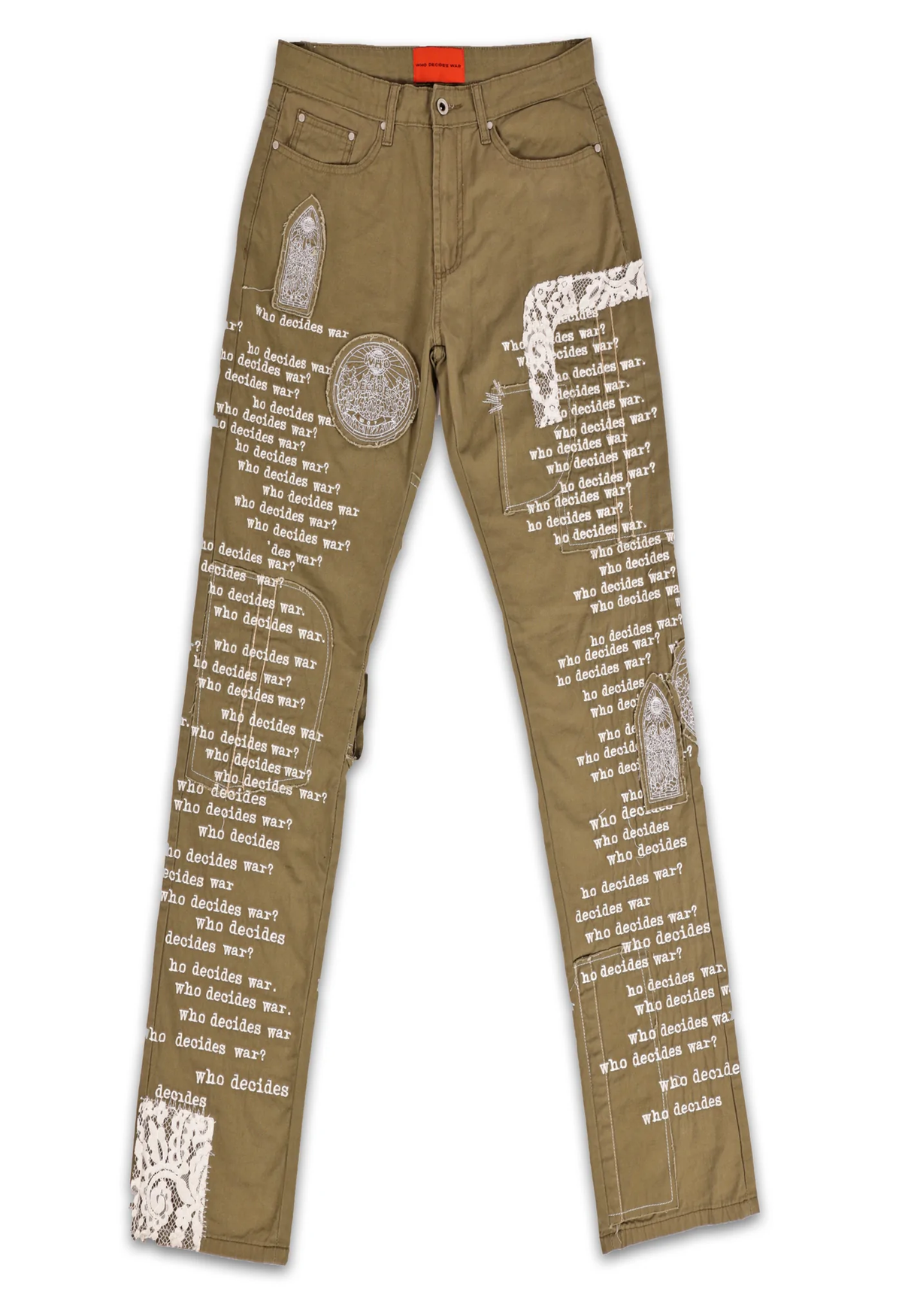 Who Decides War Fatigue Scripture Denim Jeans