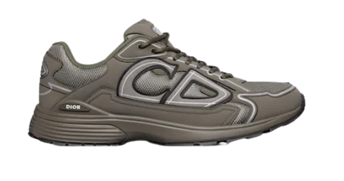 Dior Olive Mesh and Technical Fabric B30 Sneakers