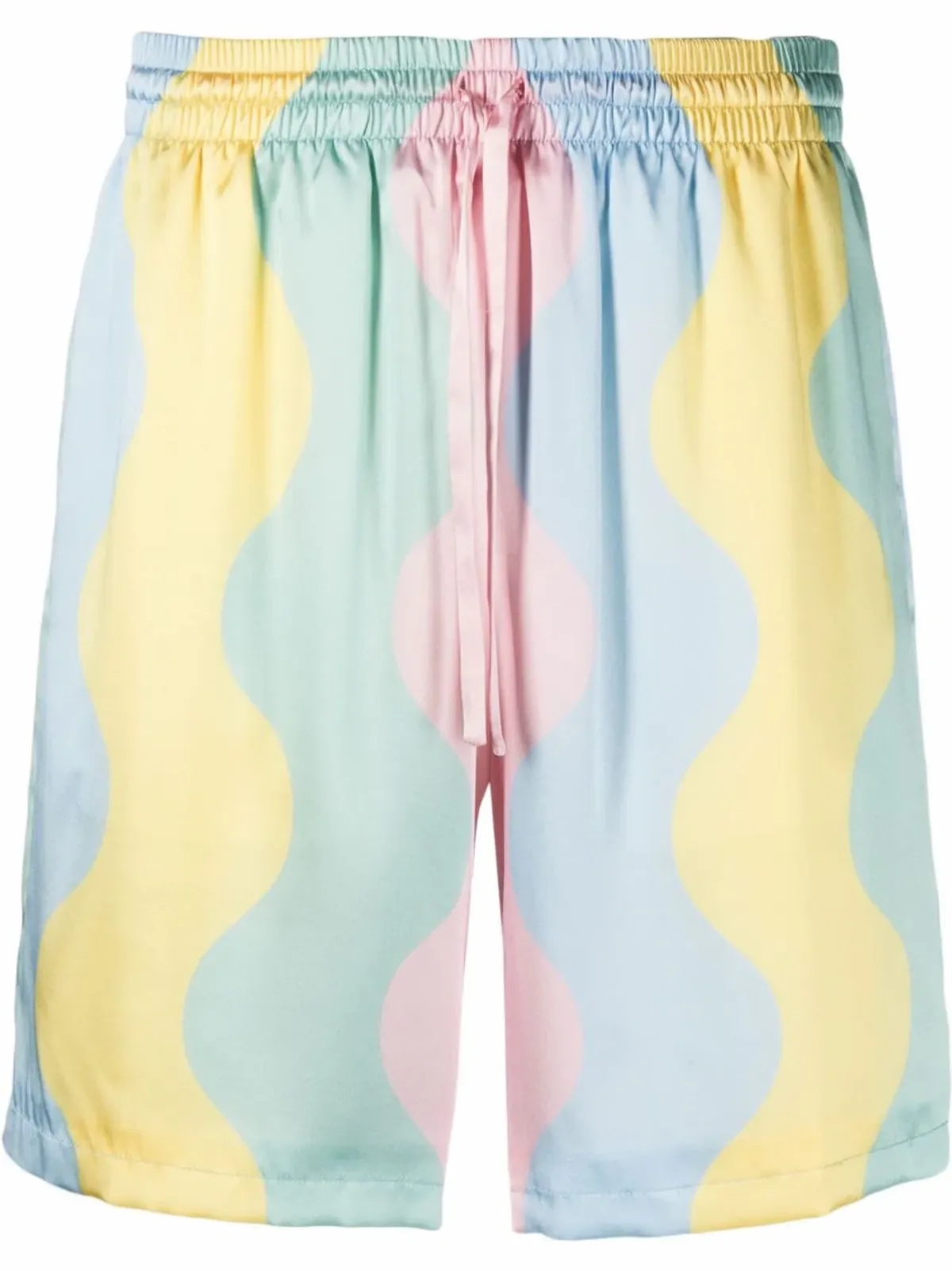 Casablanca Colour-Block Drawstring Silk Shorts