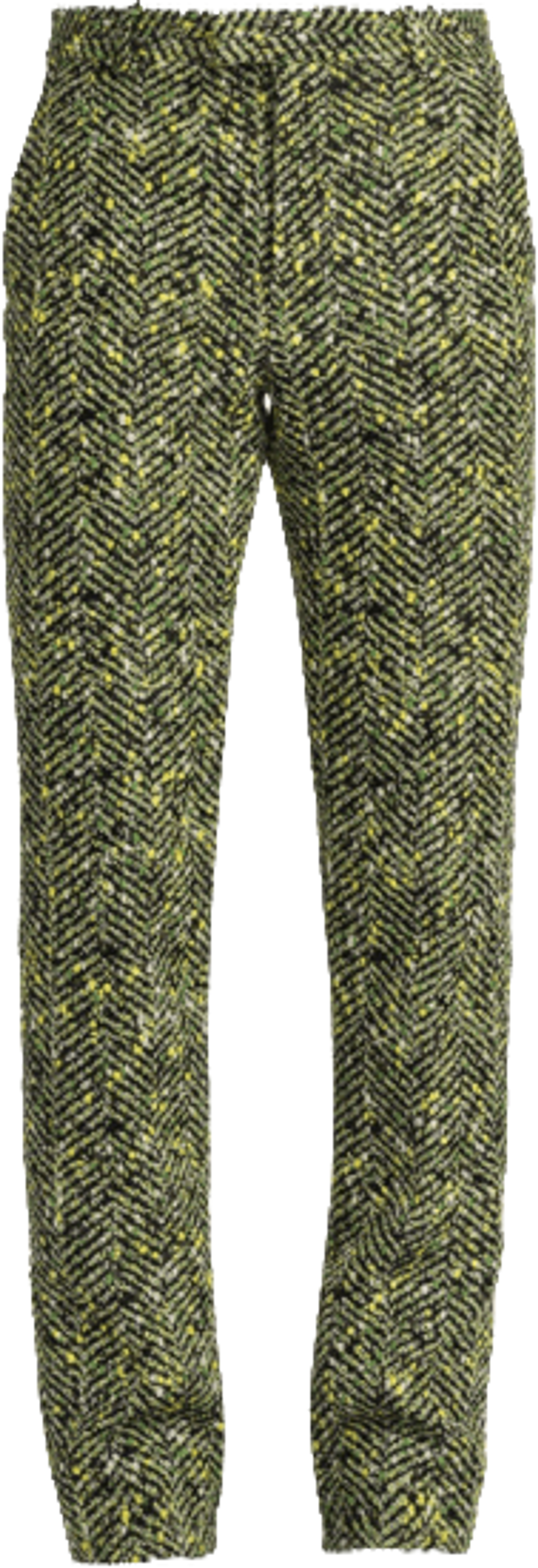 Bottega Veneta Green & Yellow Speckled Herringbone Pants