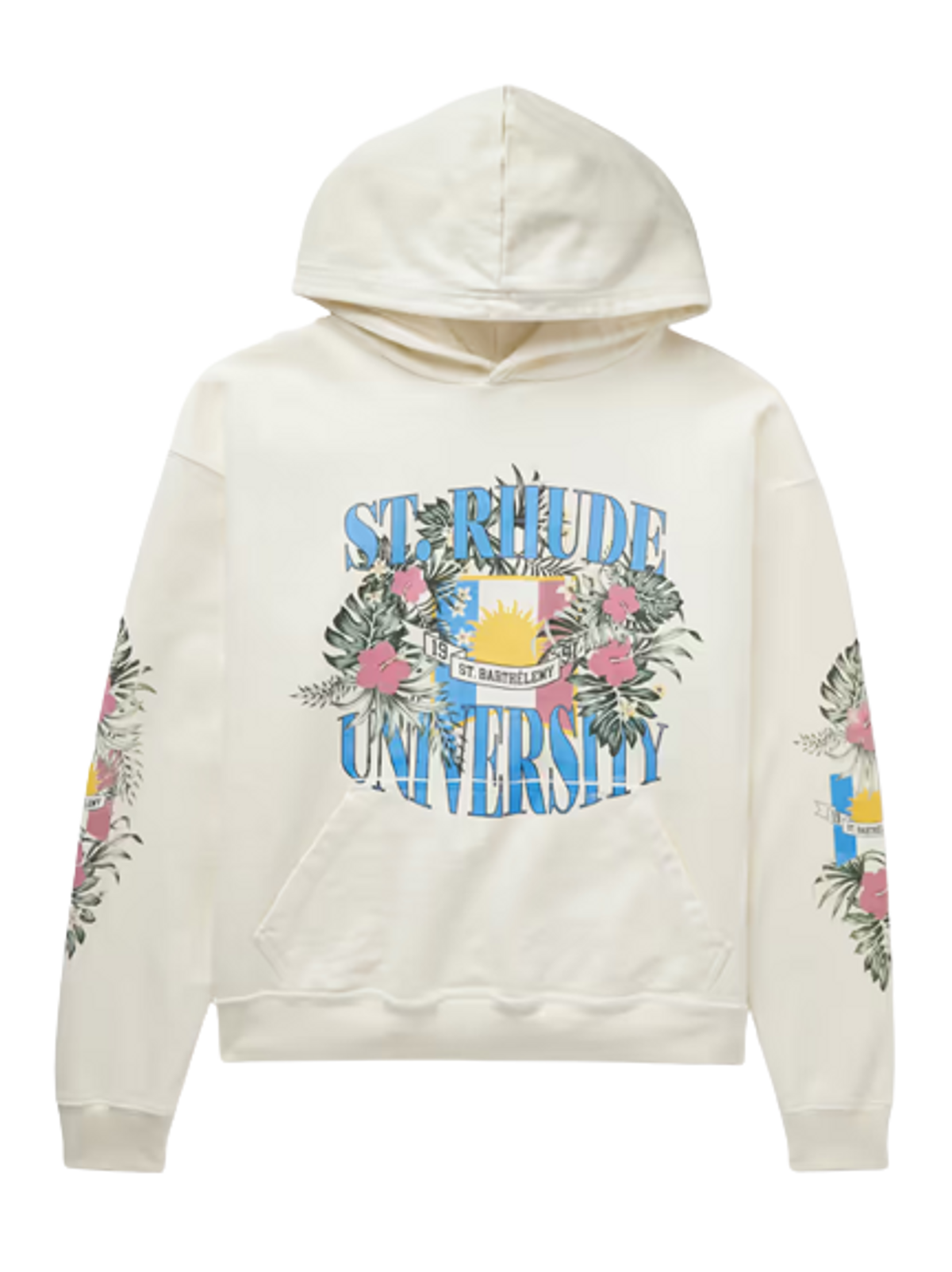 Rhude University Logo-Print Cotton-Jersey Hoodie