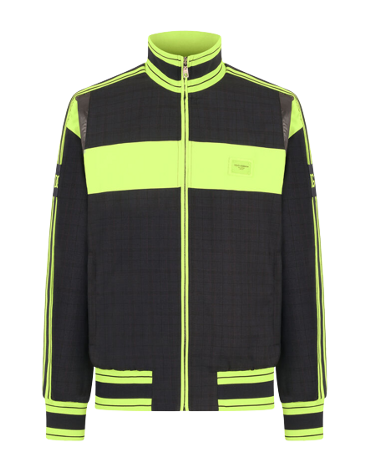 Dolce & Gabbana Checked Wool Jacket With Branded Plate