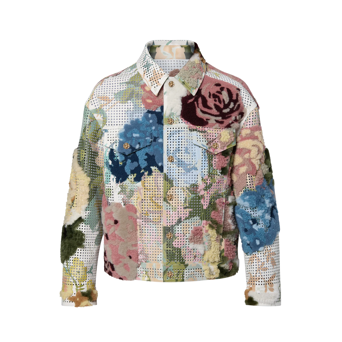 Louis Vuitton Tapestry Oversized Leather Denim Jacket