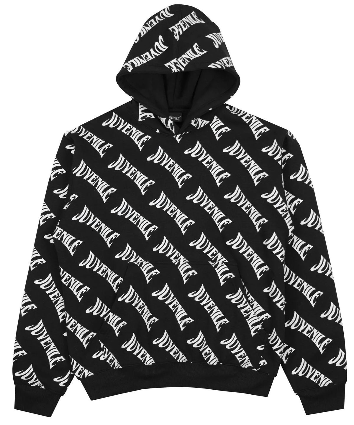 Juvenile All Over Logo Black Hoodie