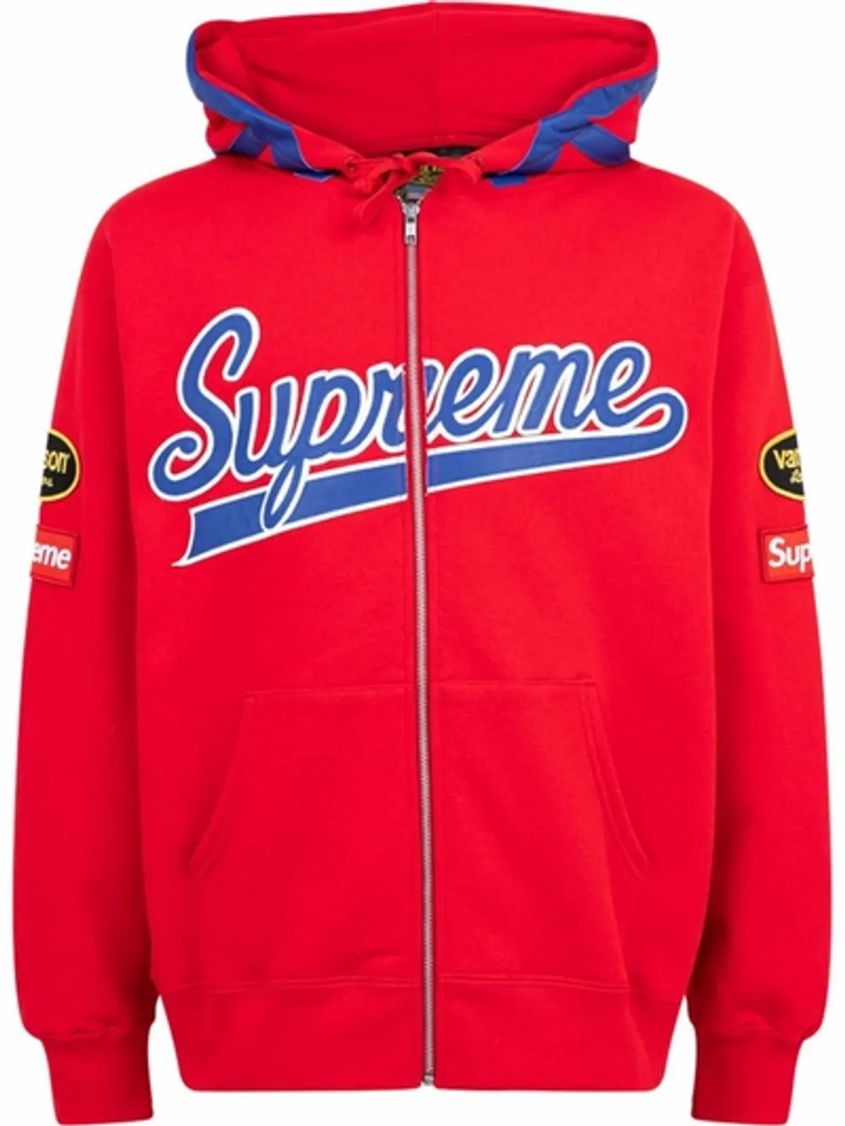Supreme × Vanson Leathers Spider Zip-Up Red Hoodie