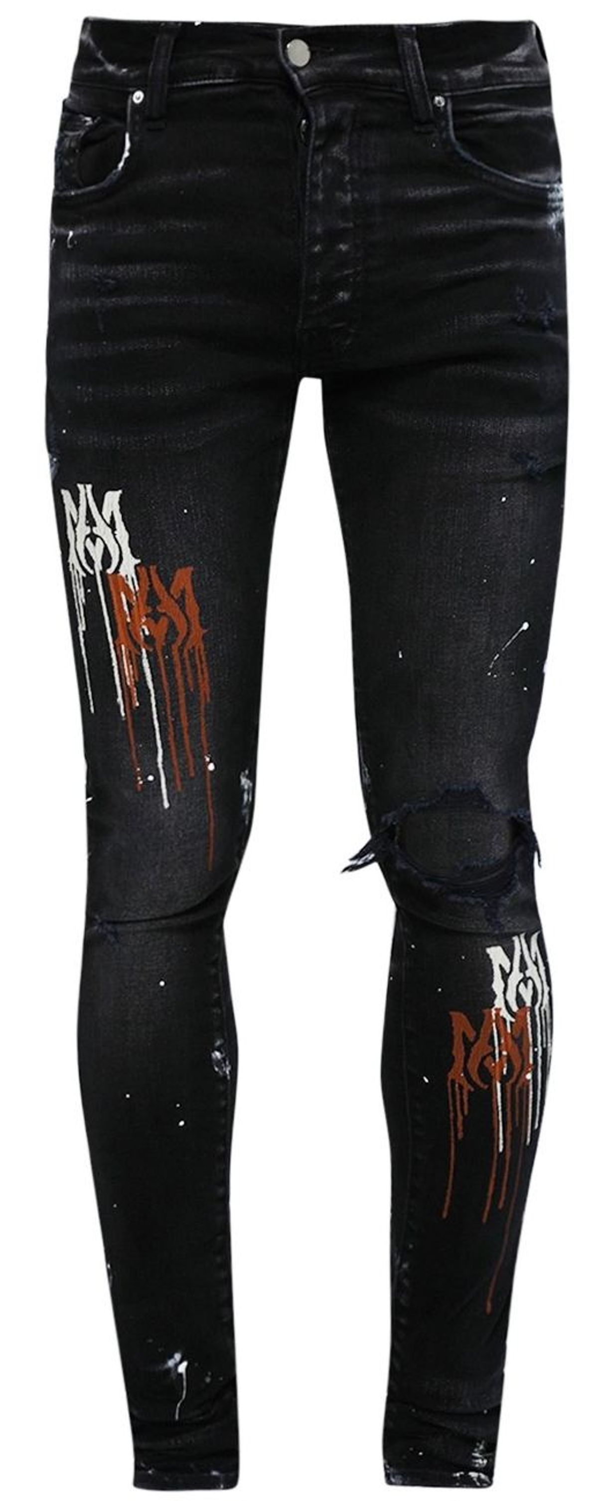 Amiri MA Classic Stencil Aged Black Jeans