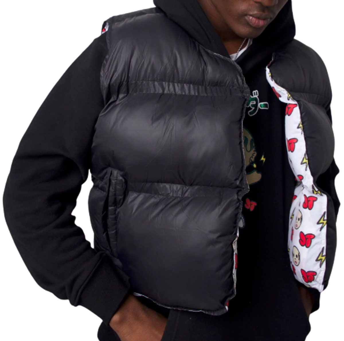 Jiggy Thunder Black Puffer Vest
