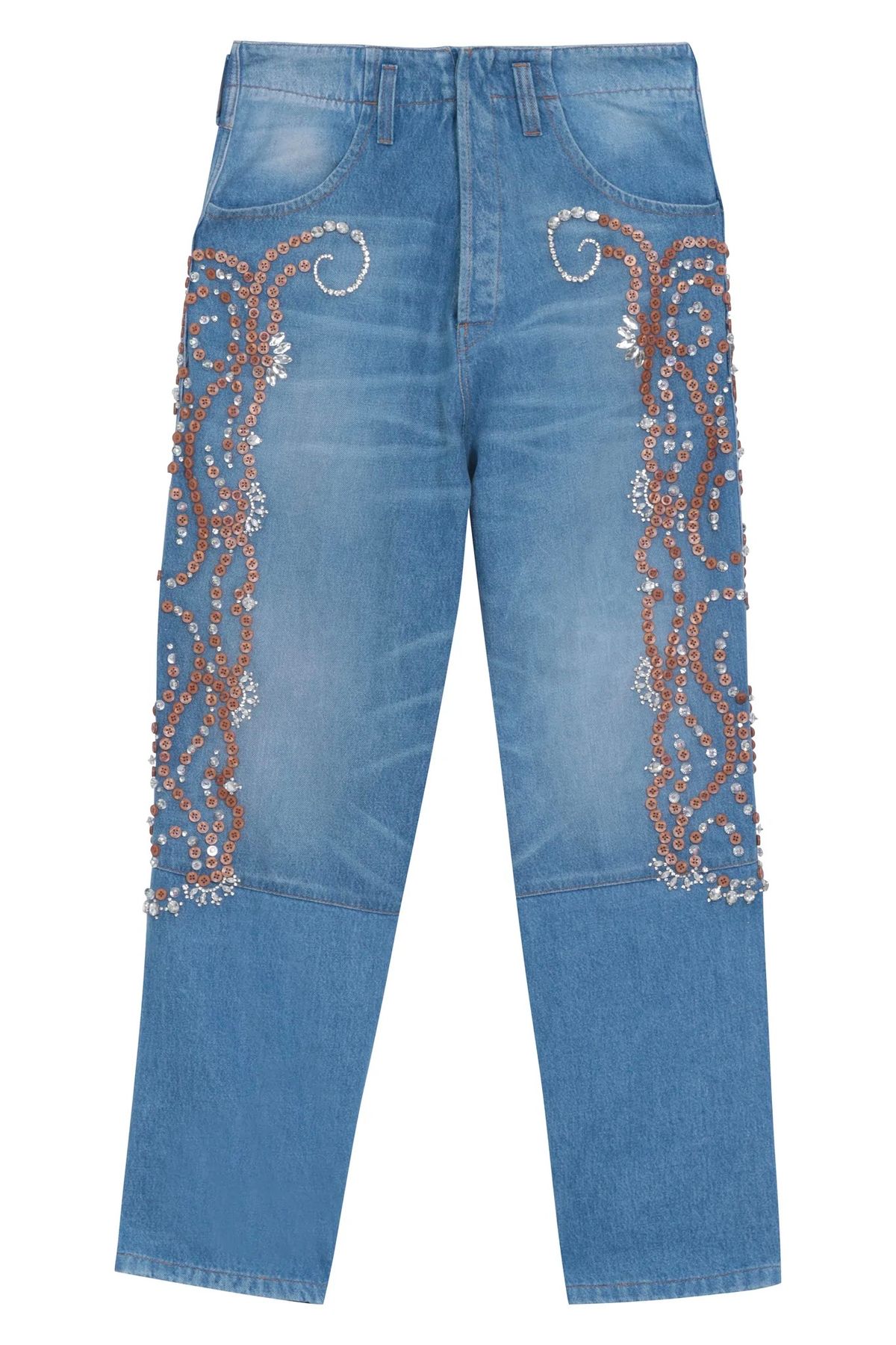 Bluemarble Embroidered Baggy Denim Pants