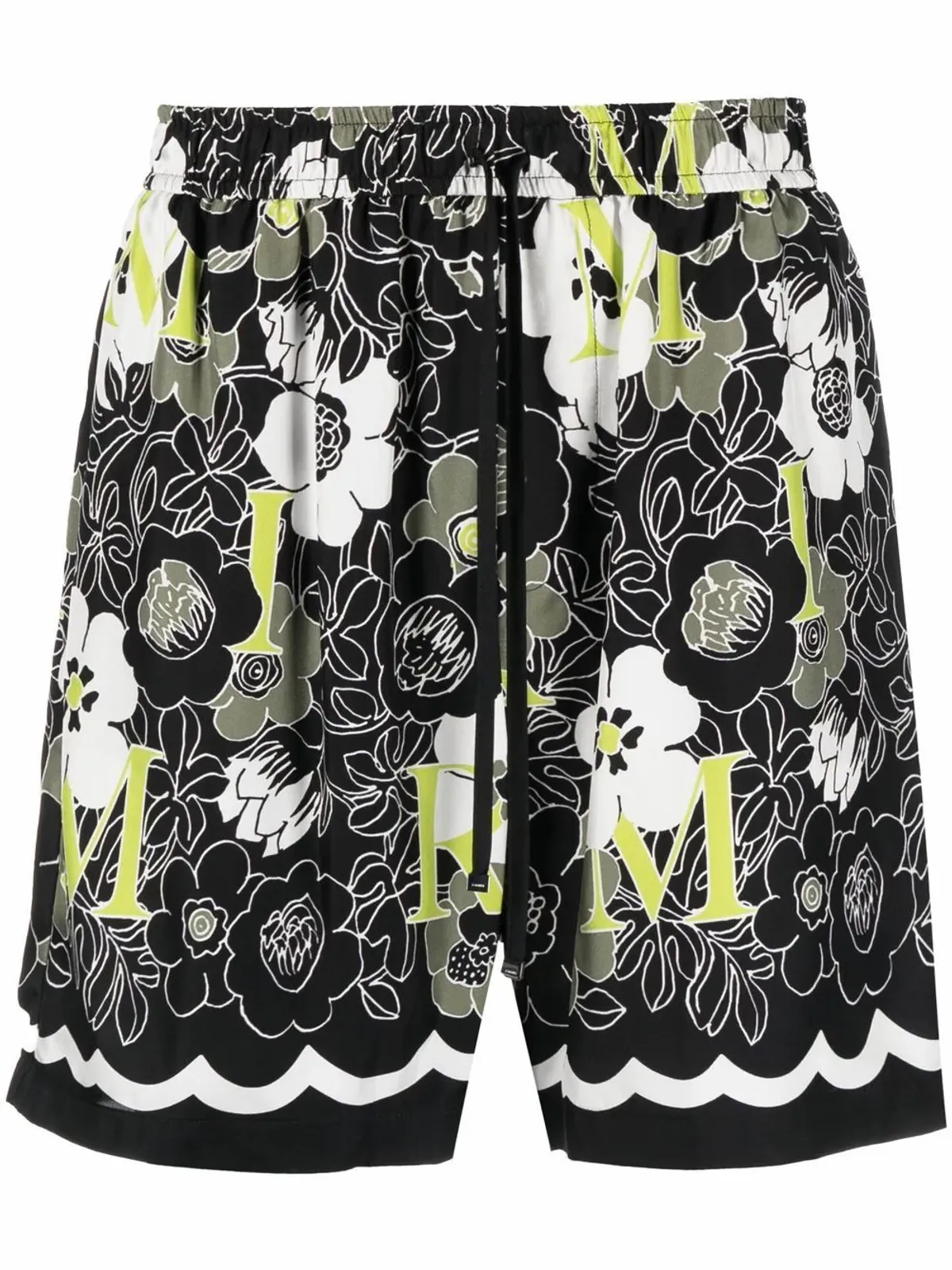 Amiri Floral Print Silk Shorts