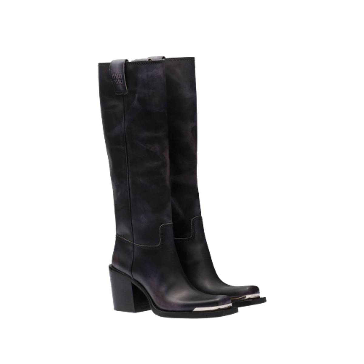 miu miu laced leather boots