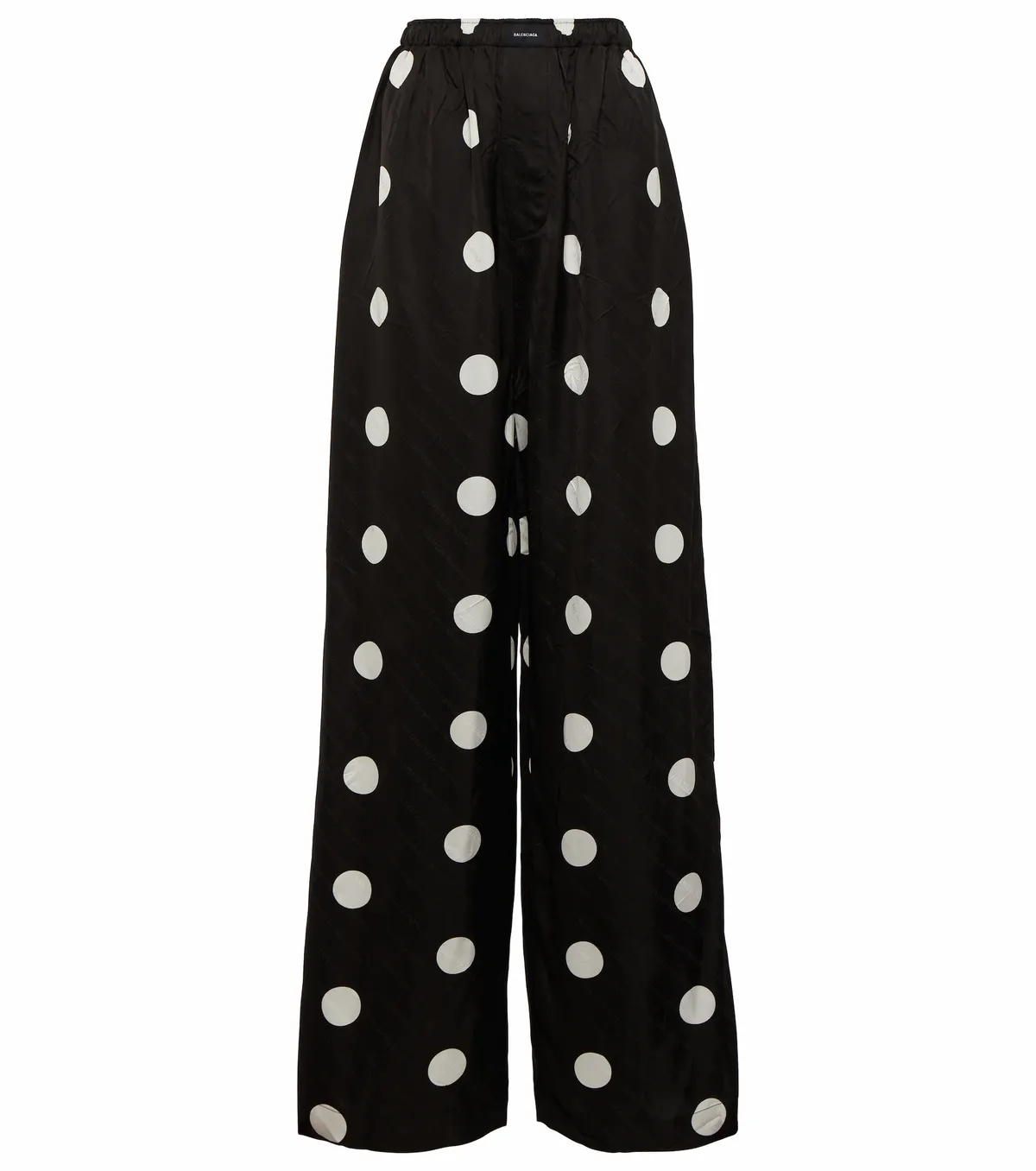 Balenciaga Polka-Dot Wide Leg Black Trousers