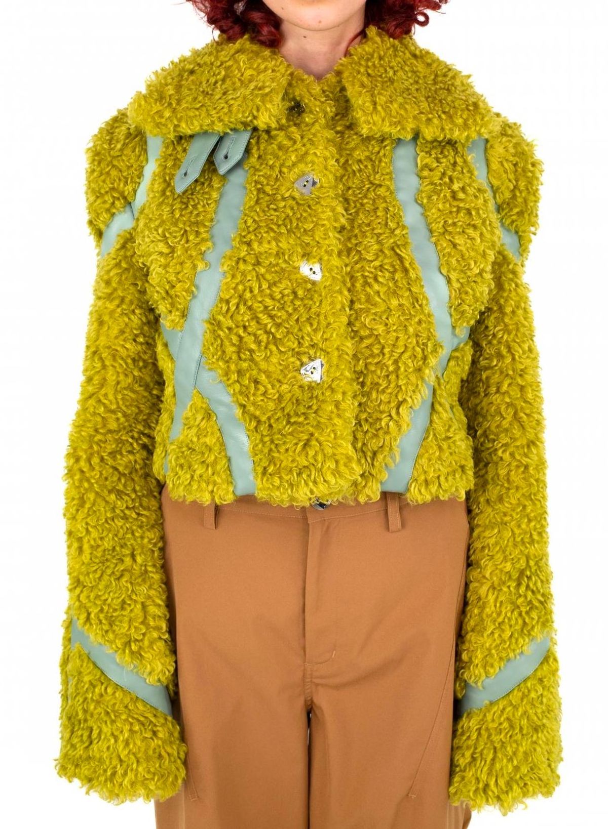 Kiko Kostadinov Green Pandora Teddy Jacket