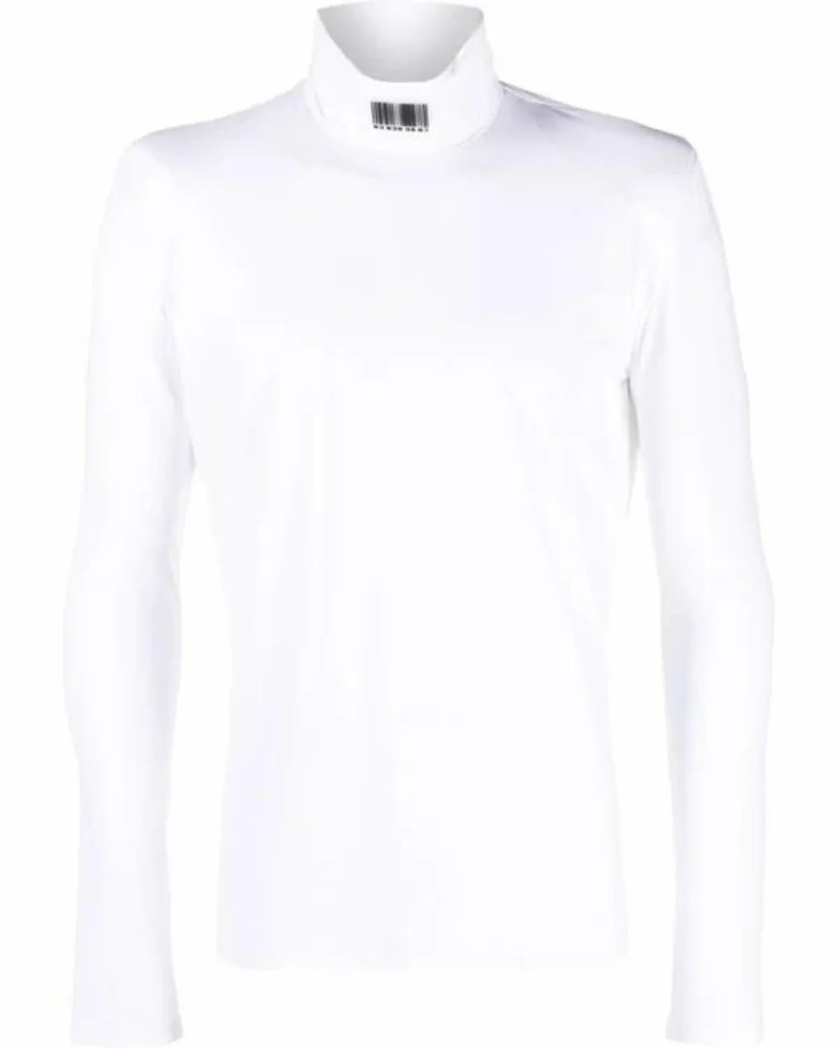 Vetements Padded Shoulders White Turtleneck Sweater