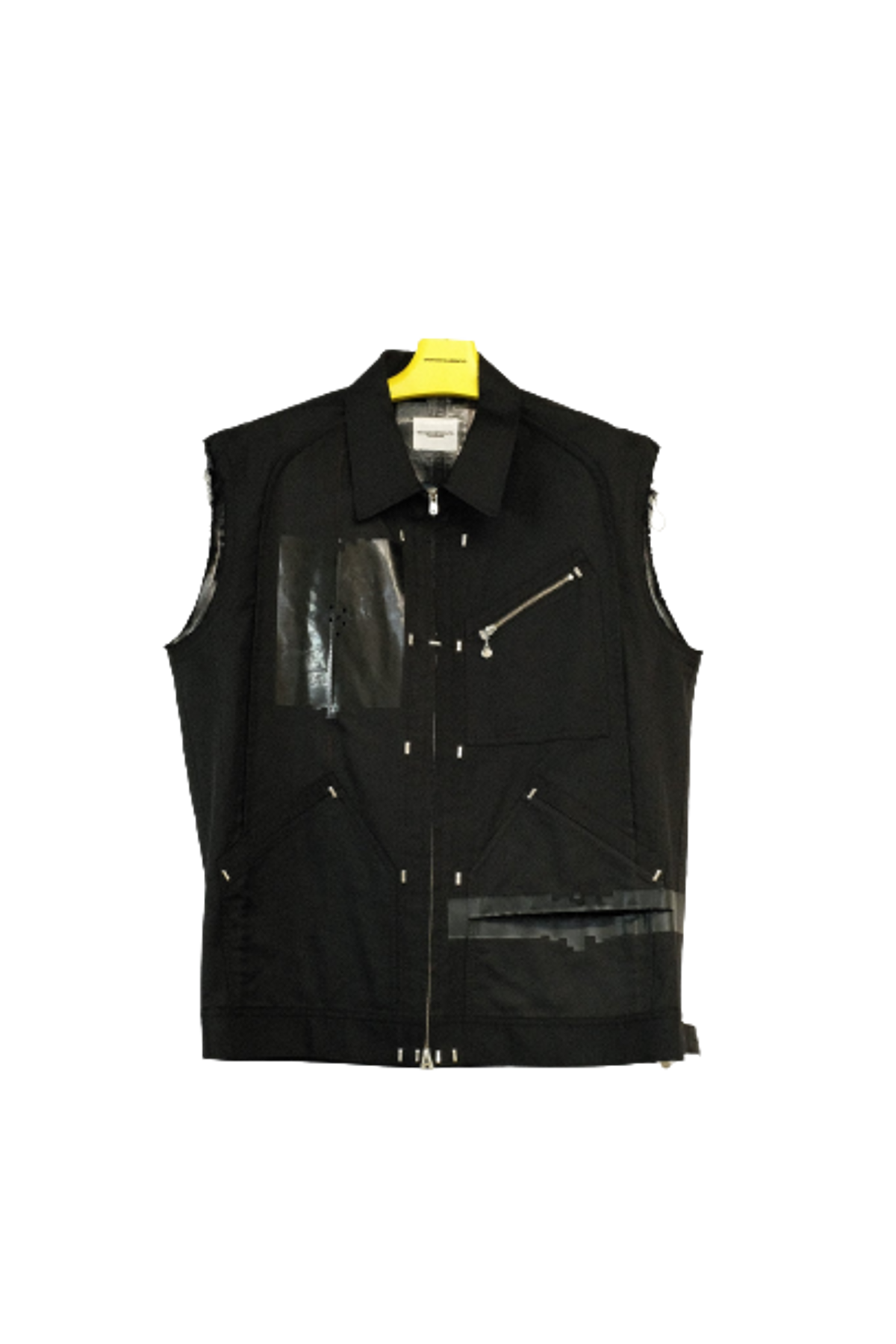 Takahiromiyashita TheSoloist. Black Sleeveless Side Back Jacket