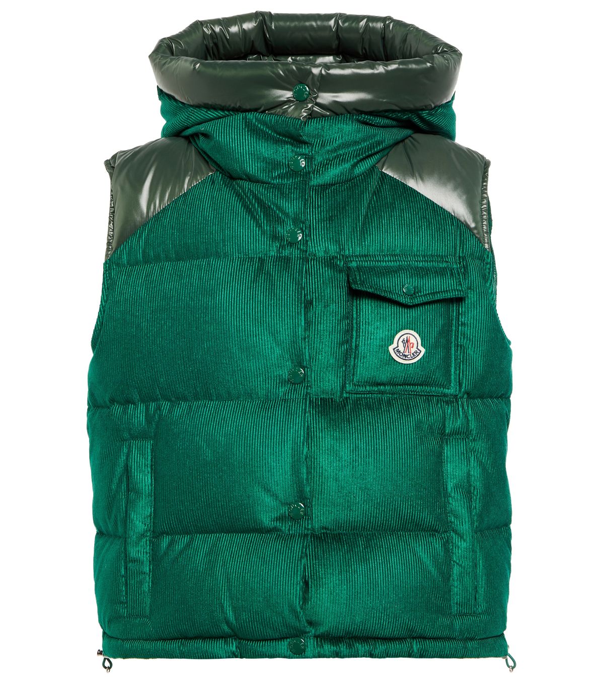 Moncler Green Hooded Down Vest