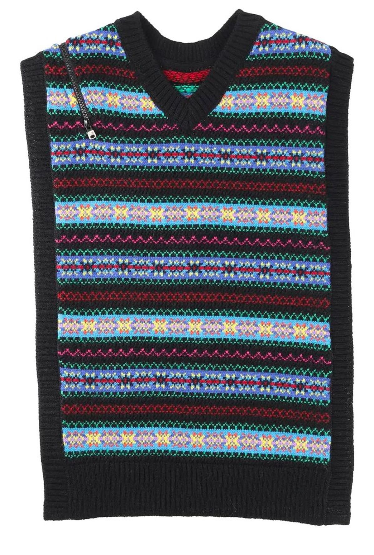 Takahiro Miyashita Reverse Double Zip Fair Isle Vest