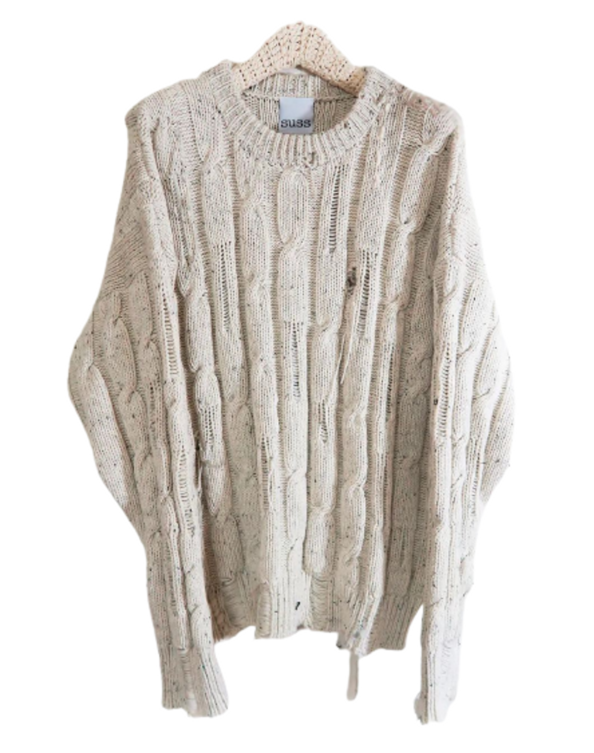 Suss Tattered Cable Sweater