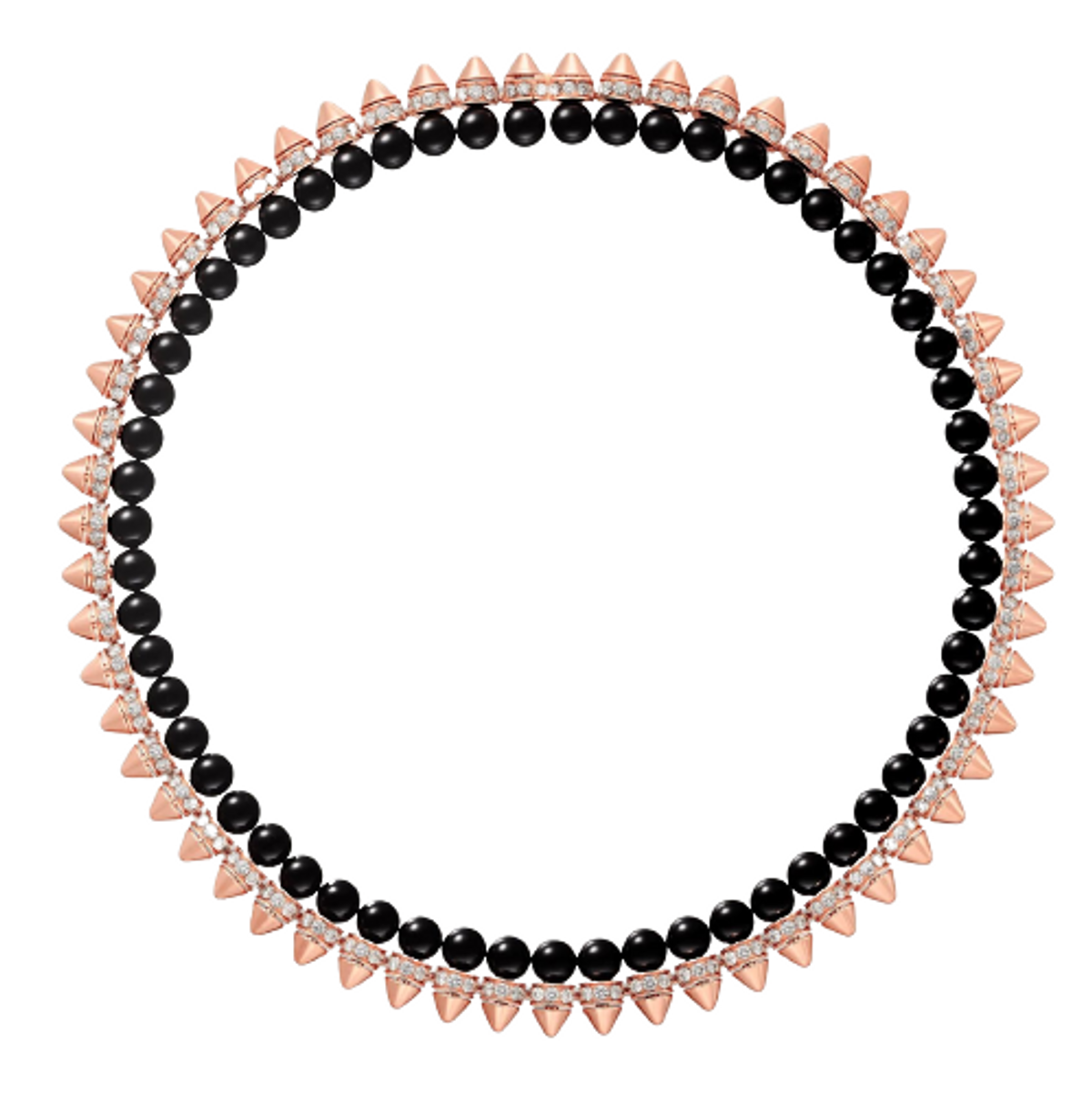 Cartier Clash De Cartier Rose Gold, Onyx, Diamonds Necklace