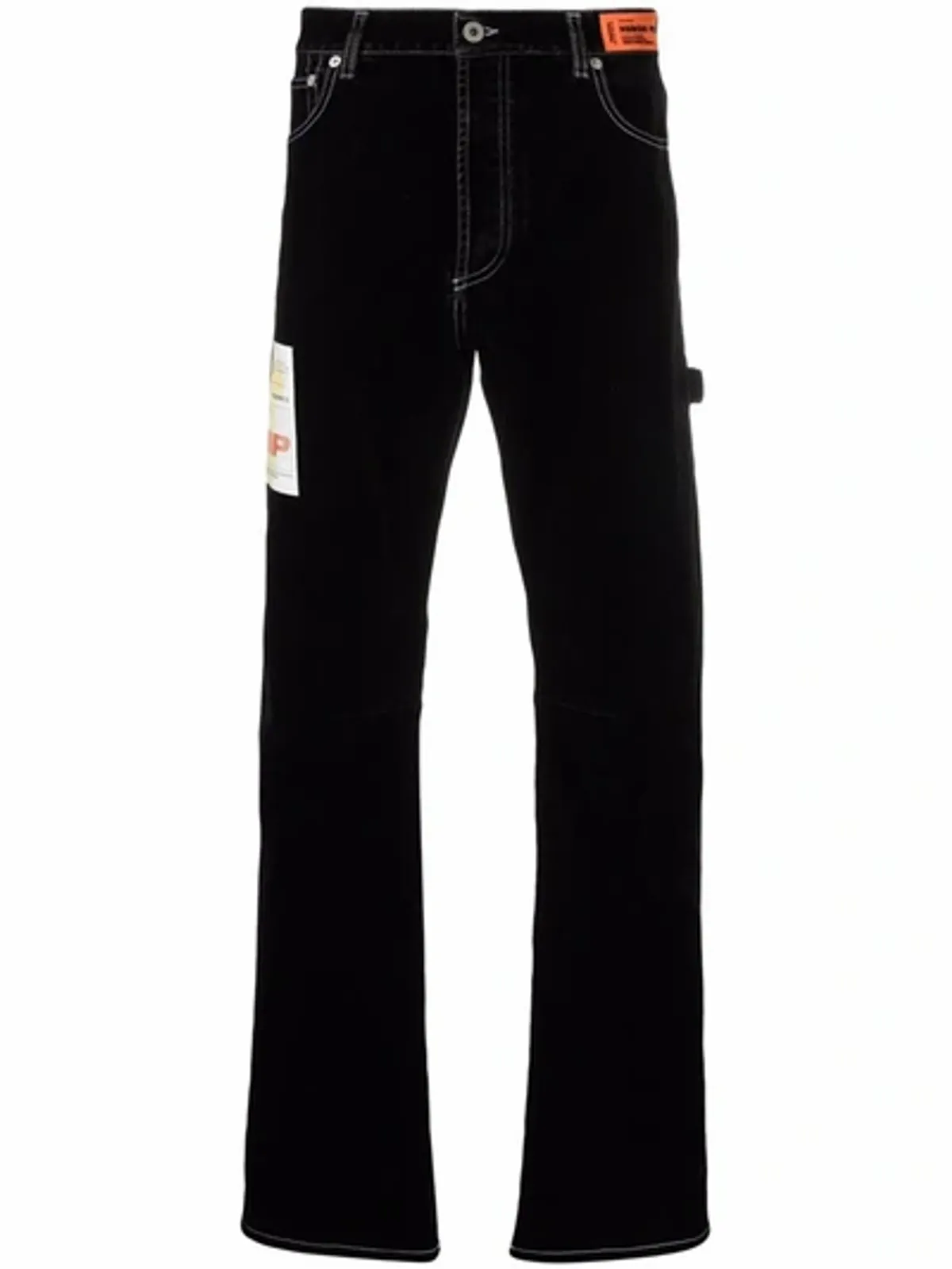 Heron Preston Logo-Label Straight Leg Black Jeans