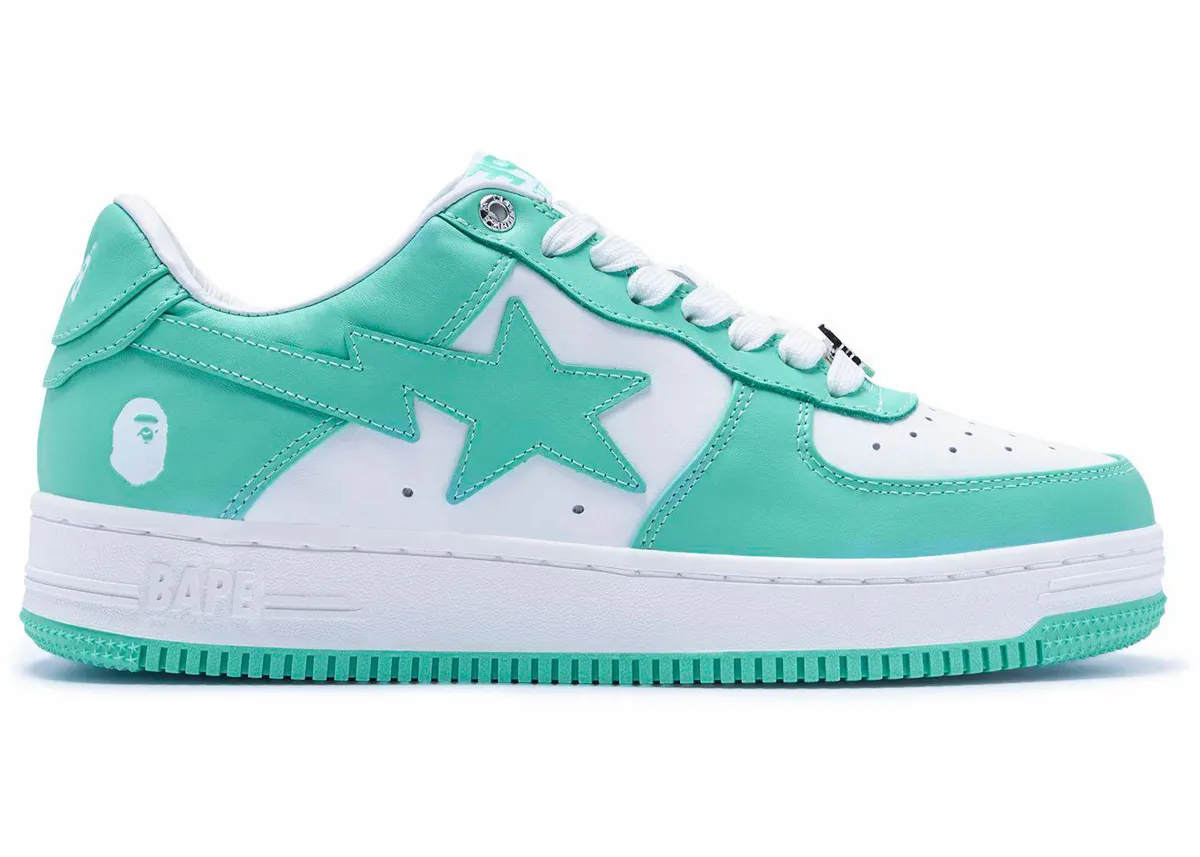 Bape Bape Sta White Green Sneakers