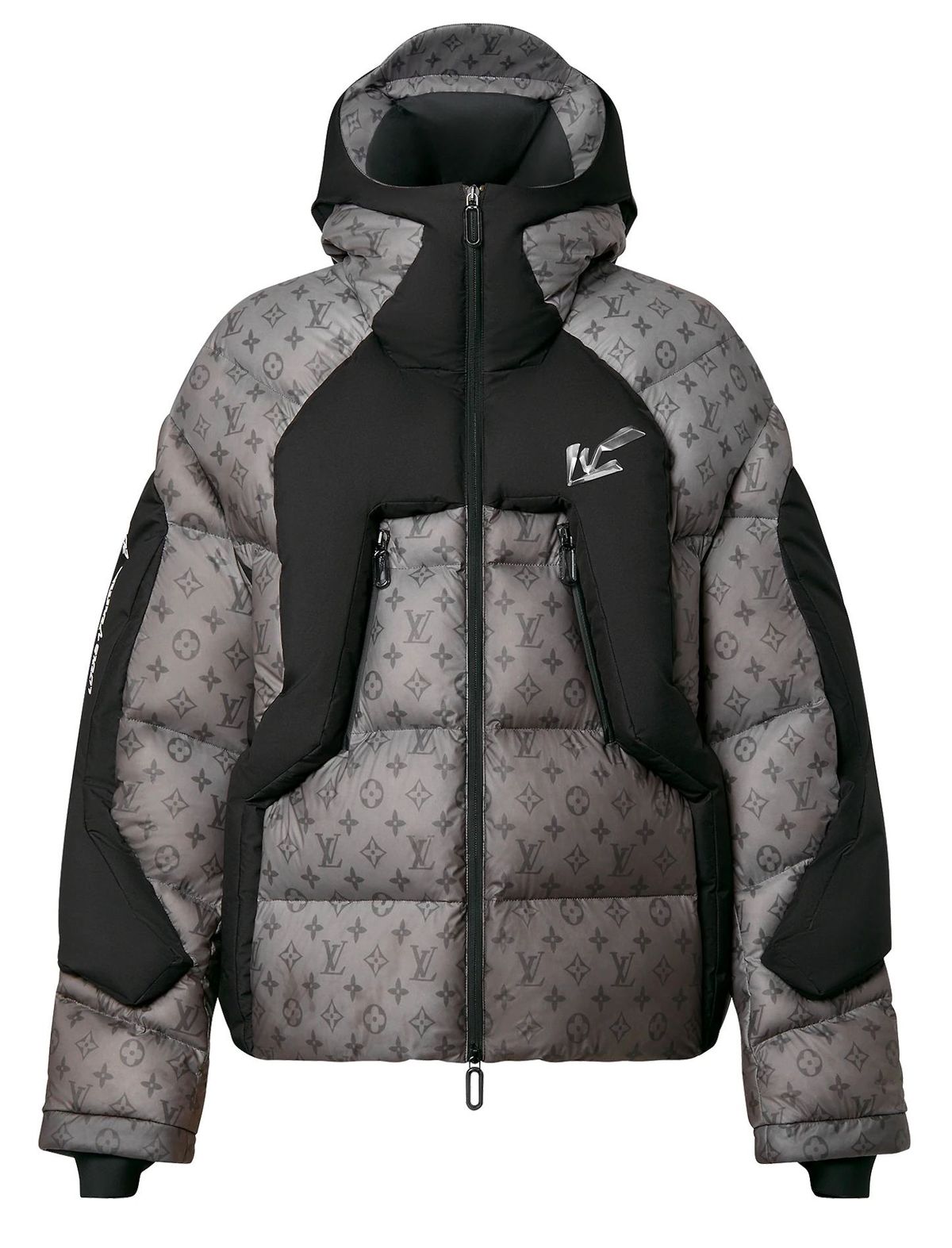 Louis Vuitton 2054 Monogram Puffer Jacket Grey Heat Reactive Hooded Down Coat