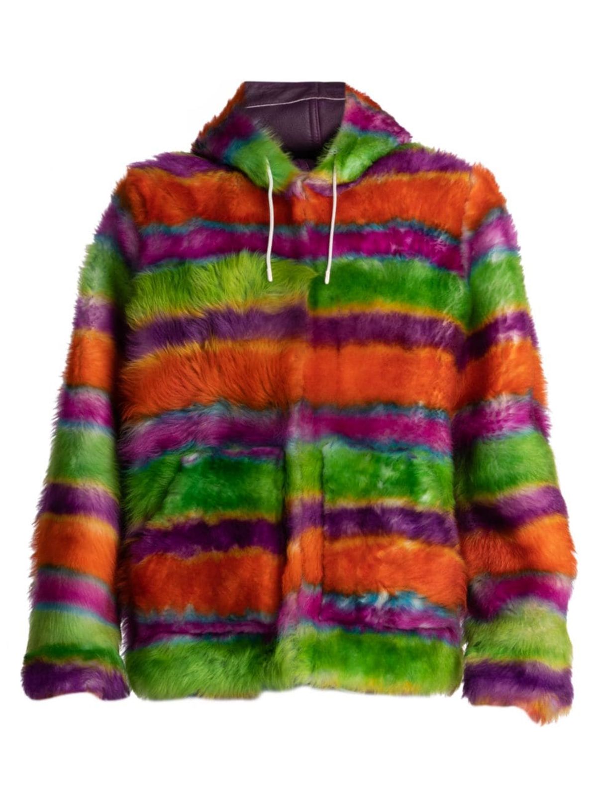 Marni Hooded Stripe Shearling Jacket
