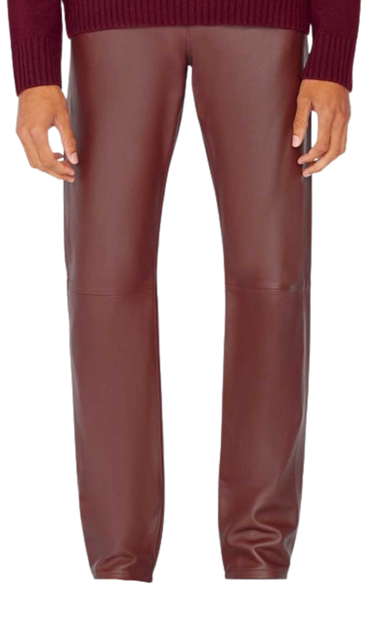 Frame The Straight Dark Burgundy Leather Pants