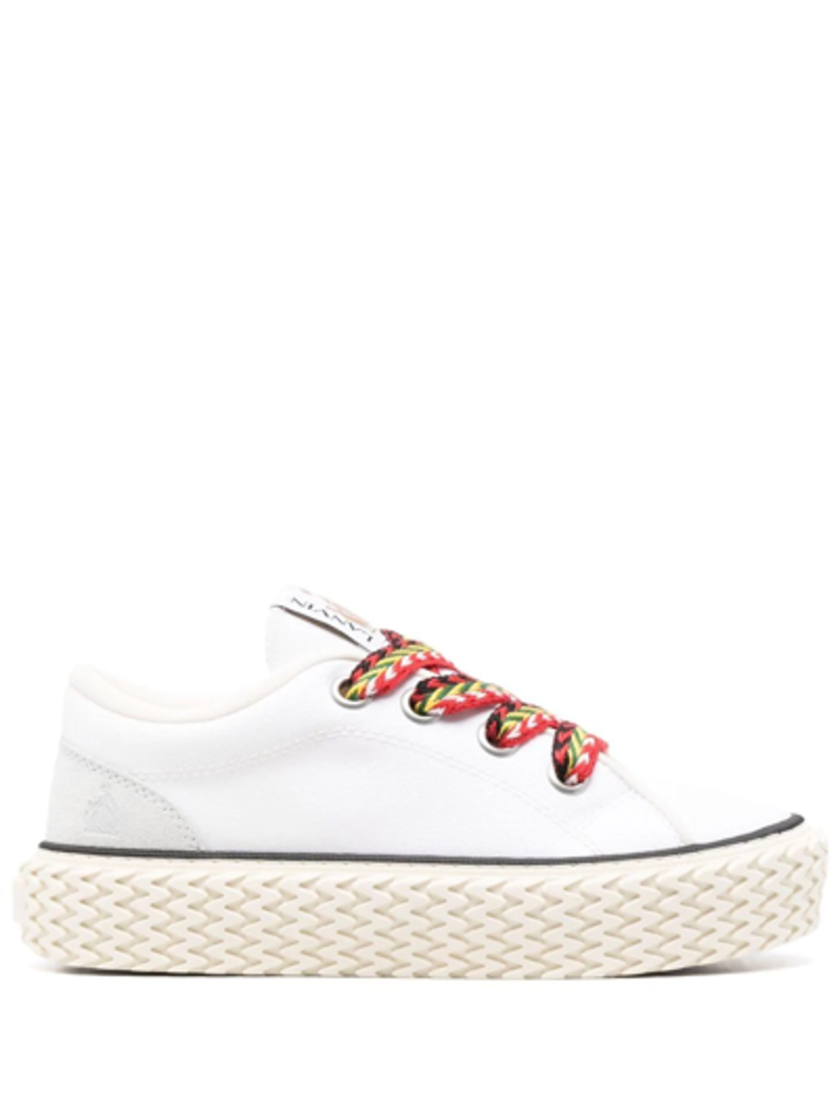 Lanvin Platform Leather White Low-Top Sneakers