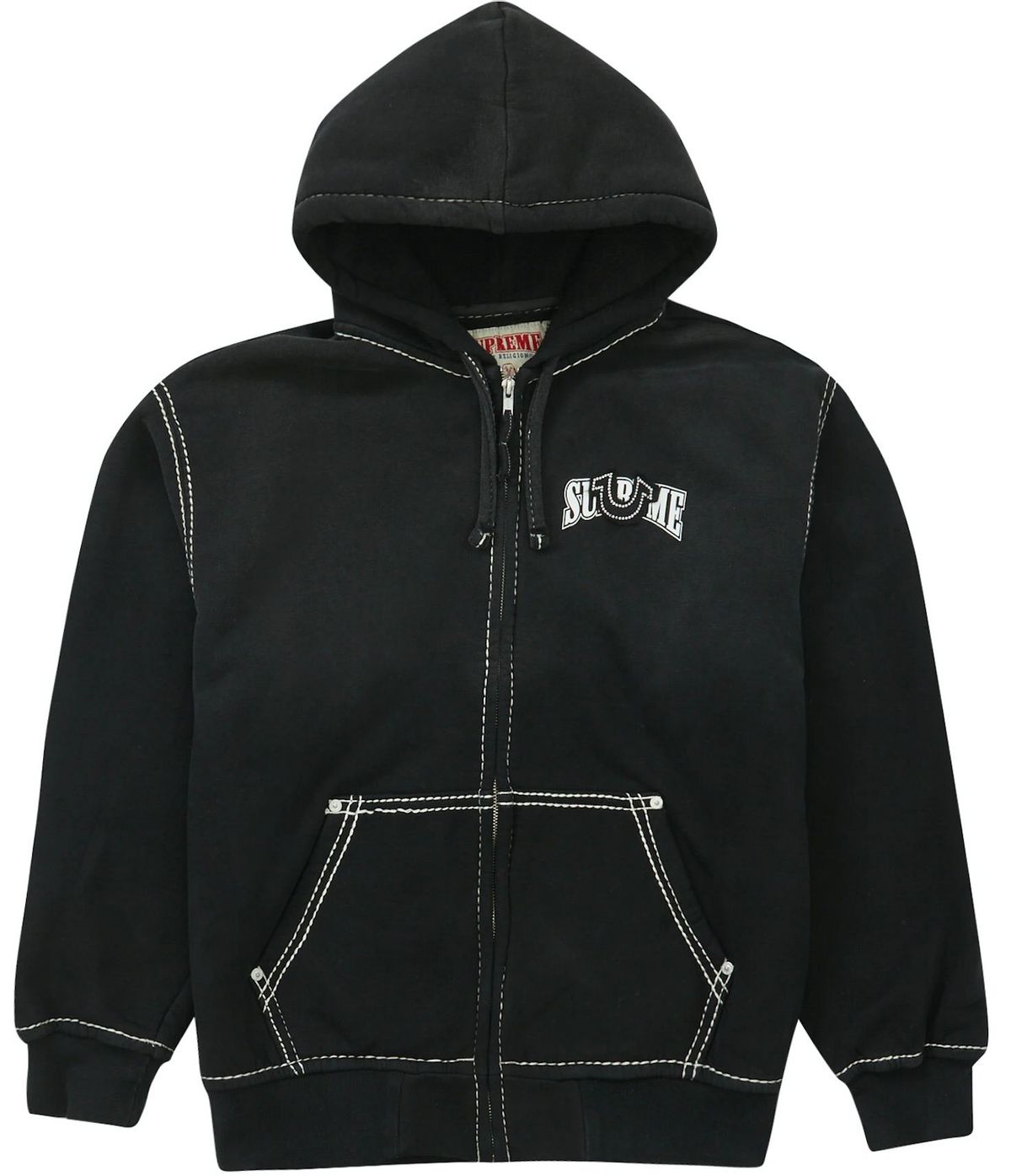 Supreme × True Religion Logo Zip Up Black Hoodie WHAT’S ON THE STAR?